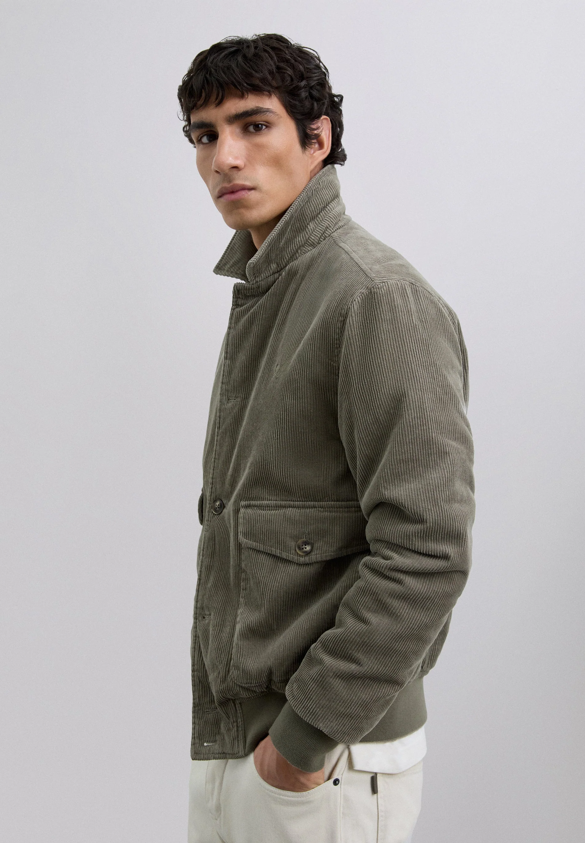 CORDUROY BOMBER JACKET WITH SKULL - Image 3