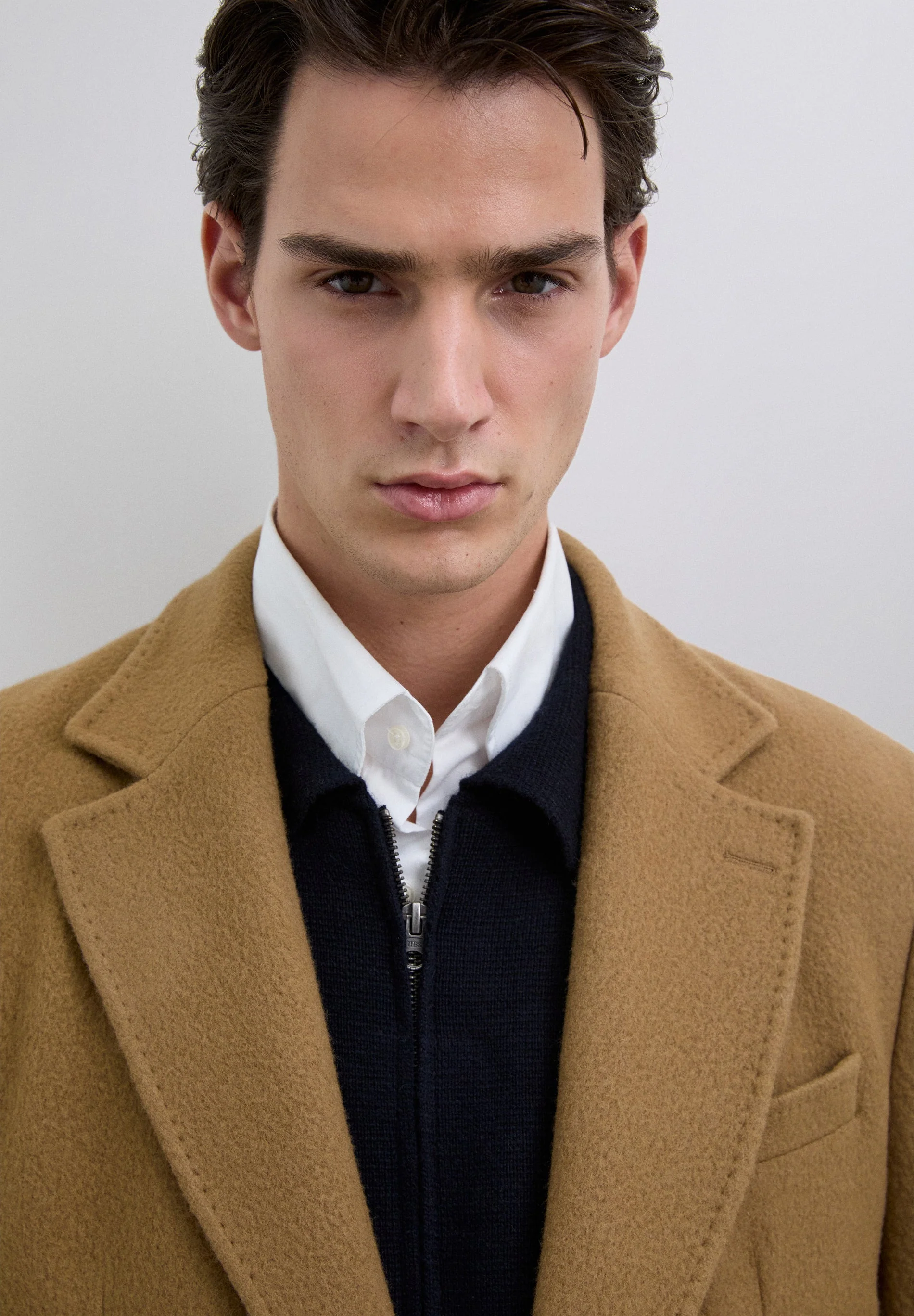 LONG WOOL LAPEL COLLAR COAT - Image 3