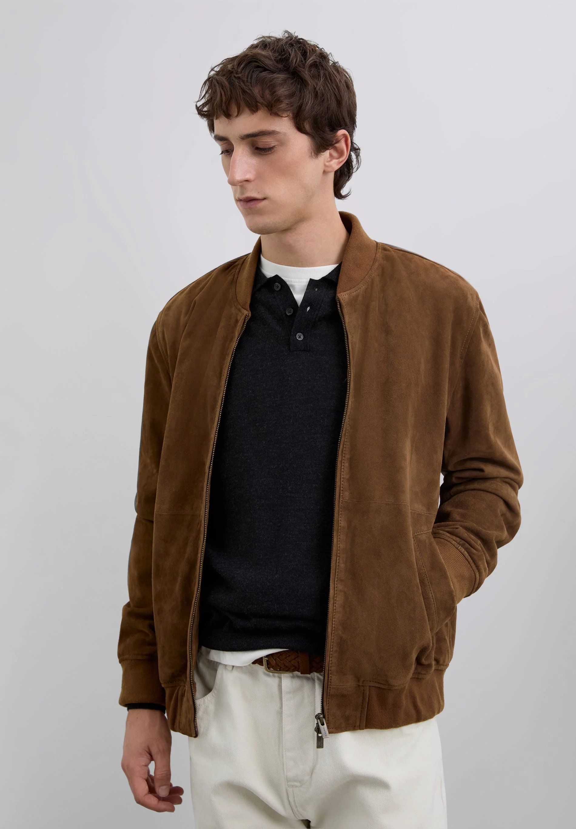 LEATHER BOMBER JACKET