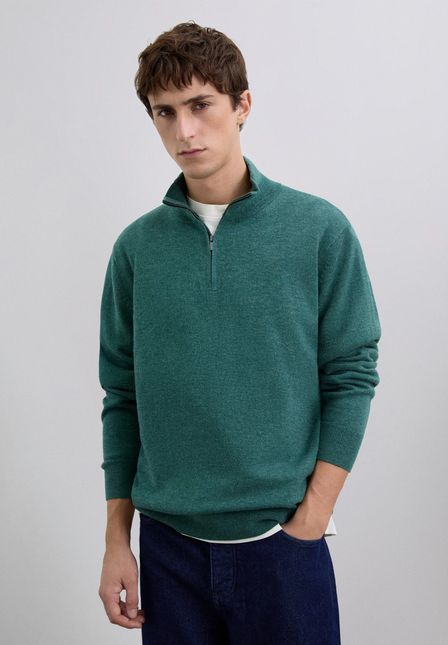 ZIPPED WOOL SWEATER WITH SKULL - Image 3