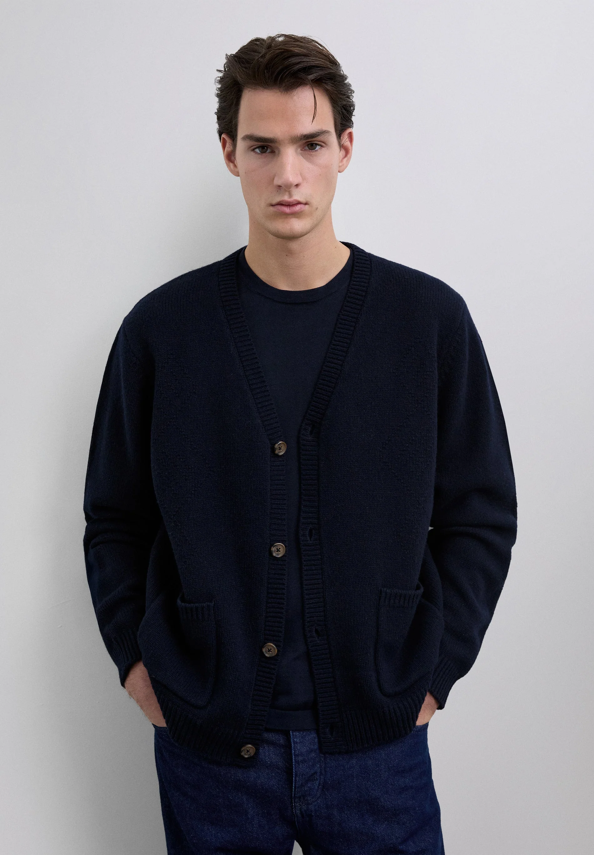 WOOL DIAMOND PATTERN CARDIGAN - Image 2