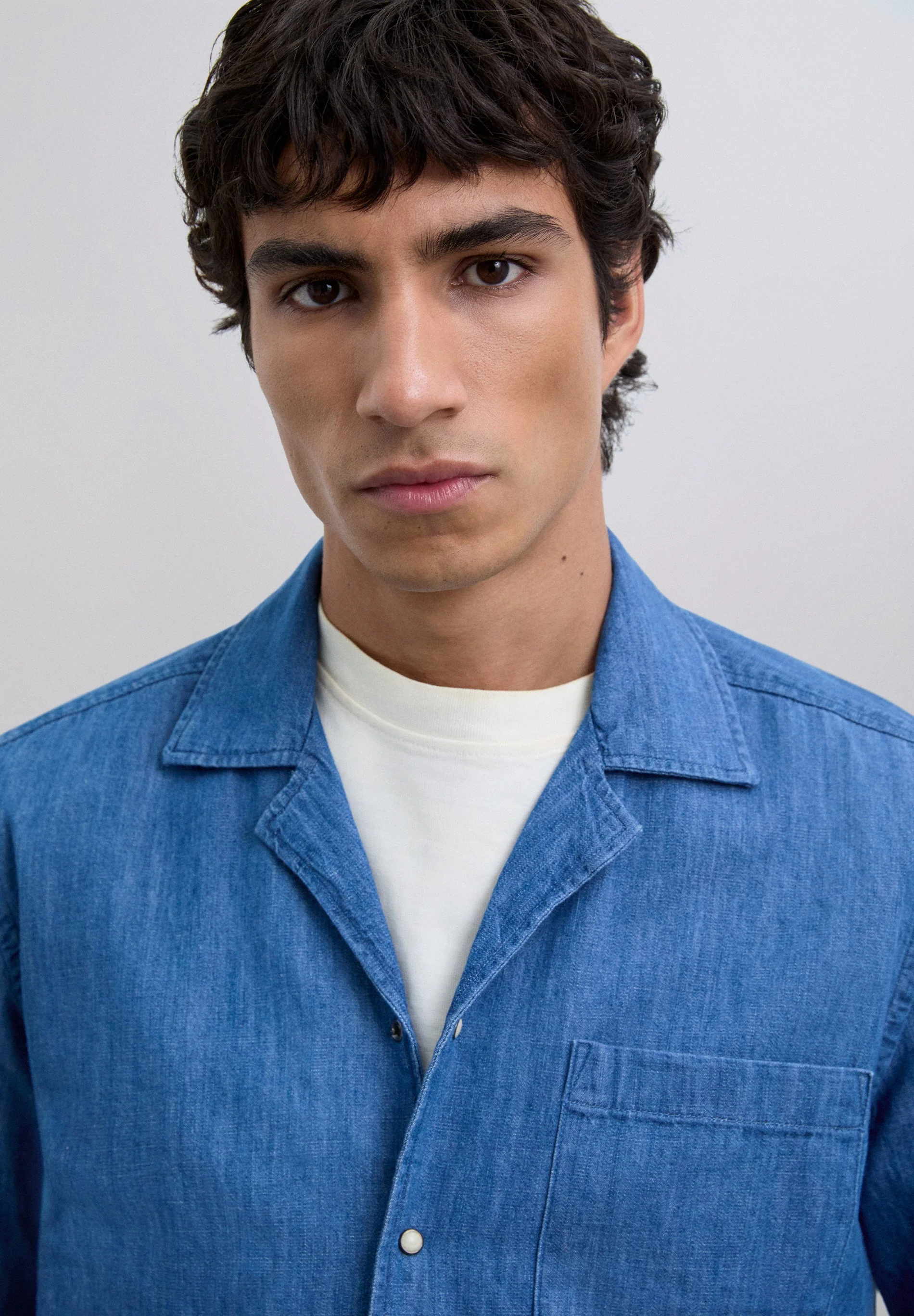 RELAXED DENIM RESORT SHIRT - Image 3