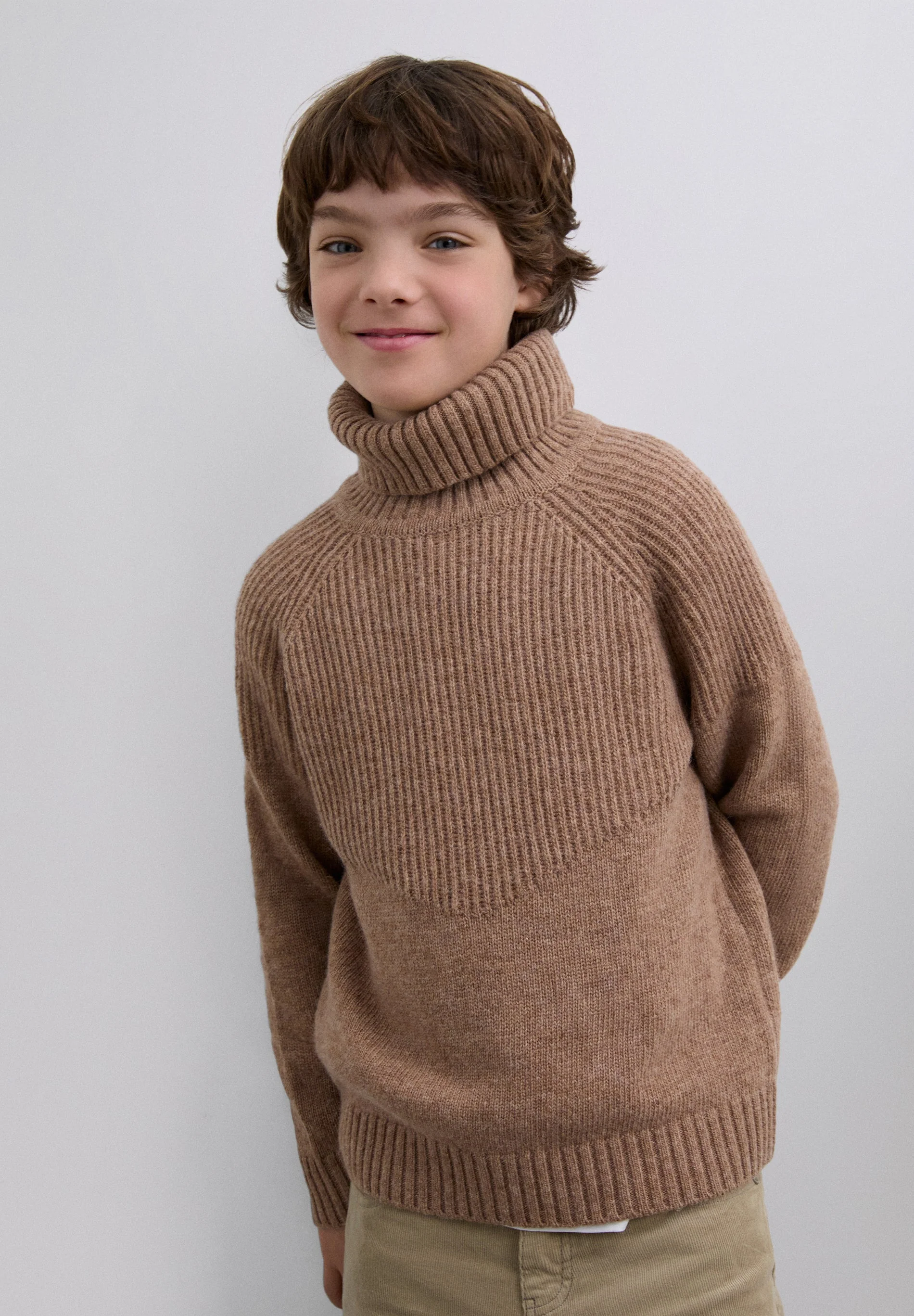 HIGH ROUND NECK RIBBED SWEATER - Image 2