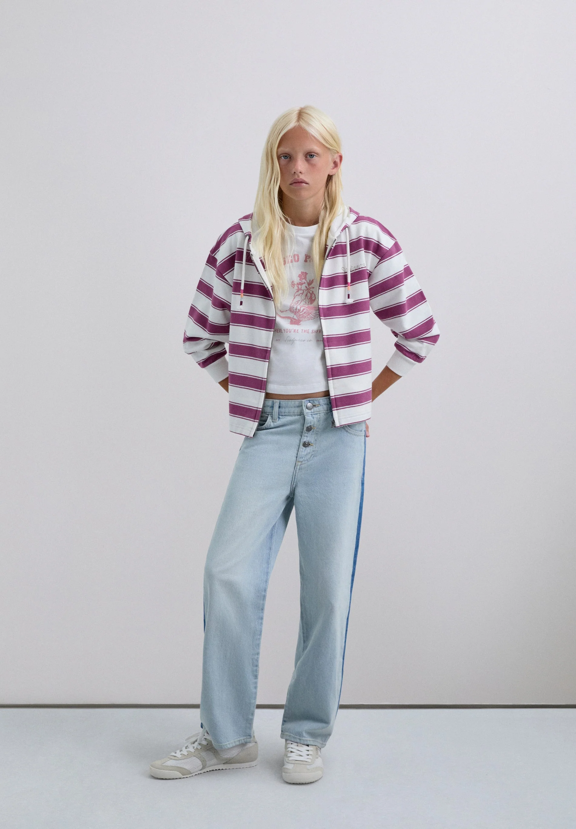 STRIPED HOODIE WITH SKULL - Image 2