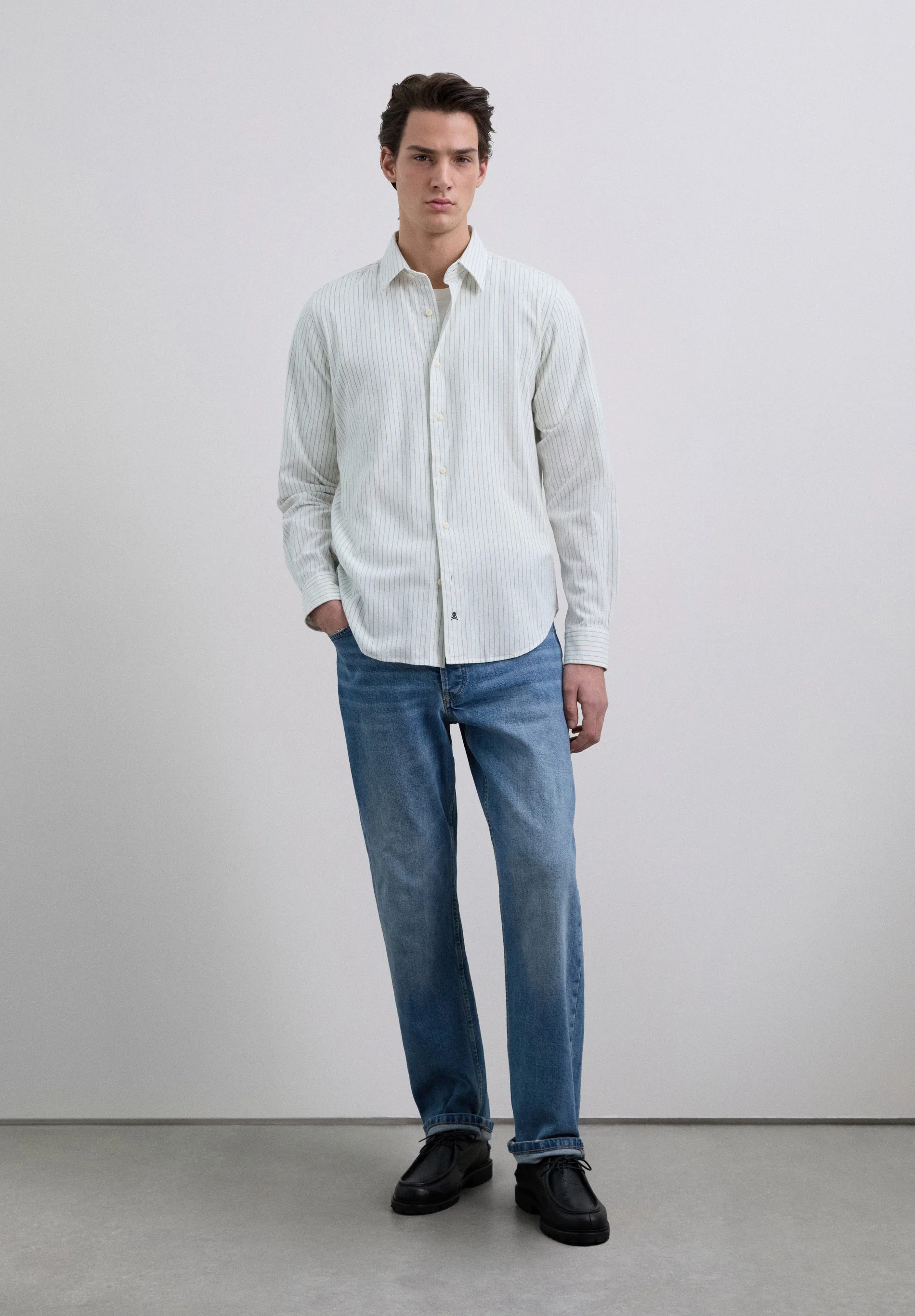 STRIPED BRUSHED COTTON SHIRT - Image 2