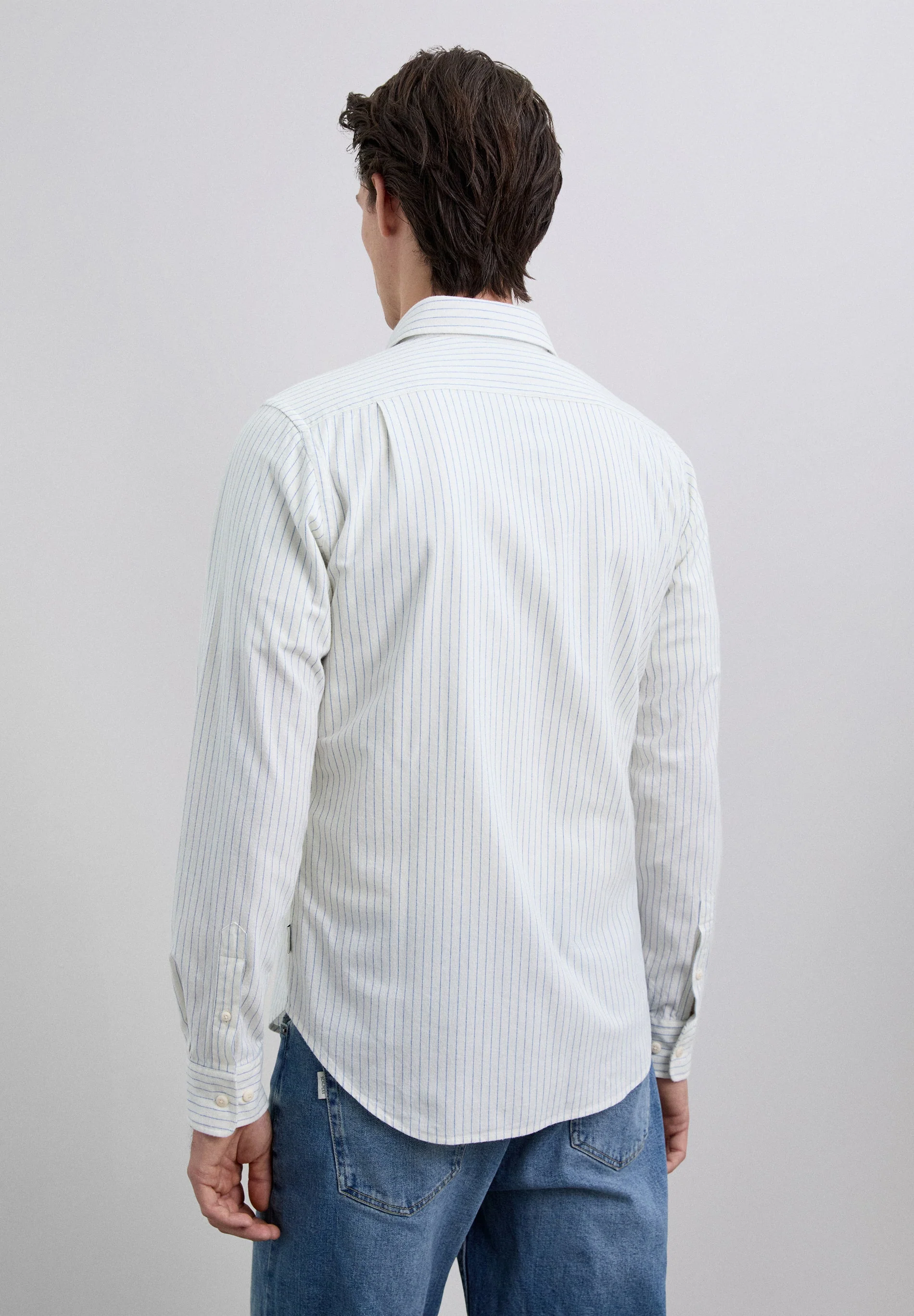 STRIPED BRUSHED COTTON SHIRT - Image 4