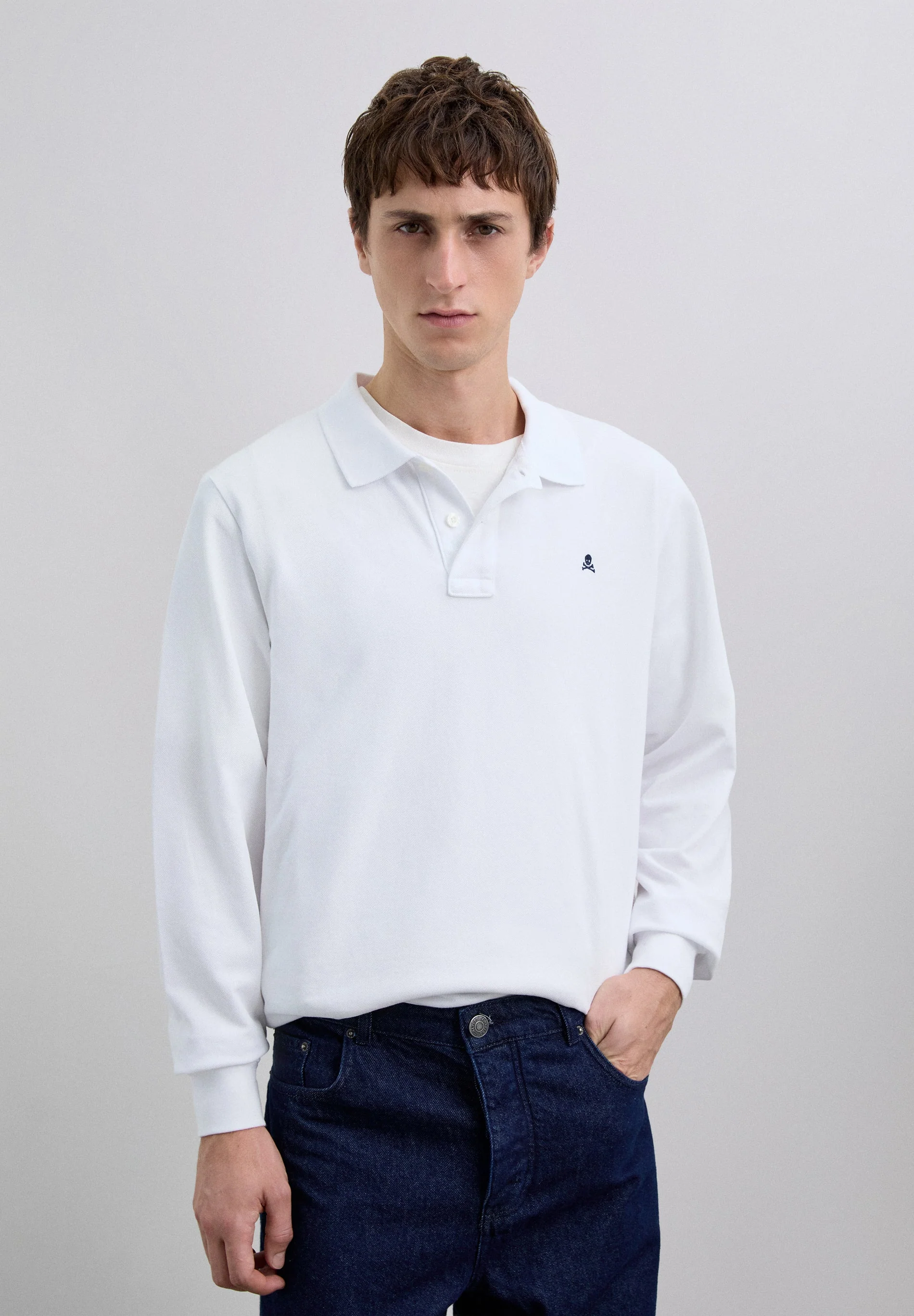 LONG SLEEVE COTTON POLO SHIRT