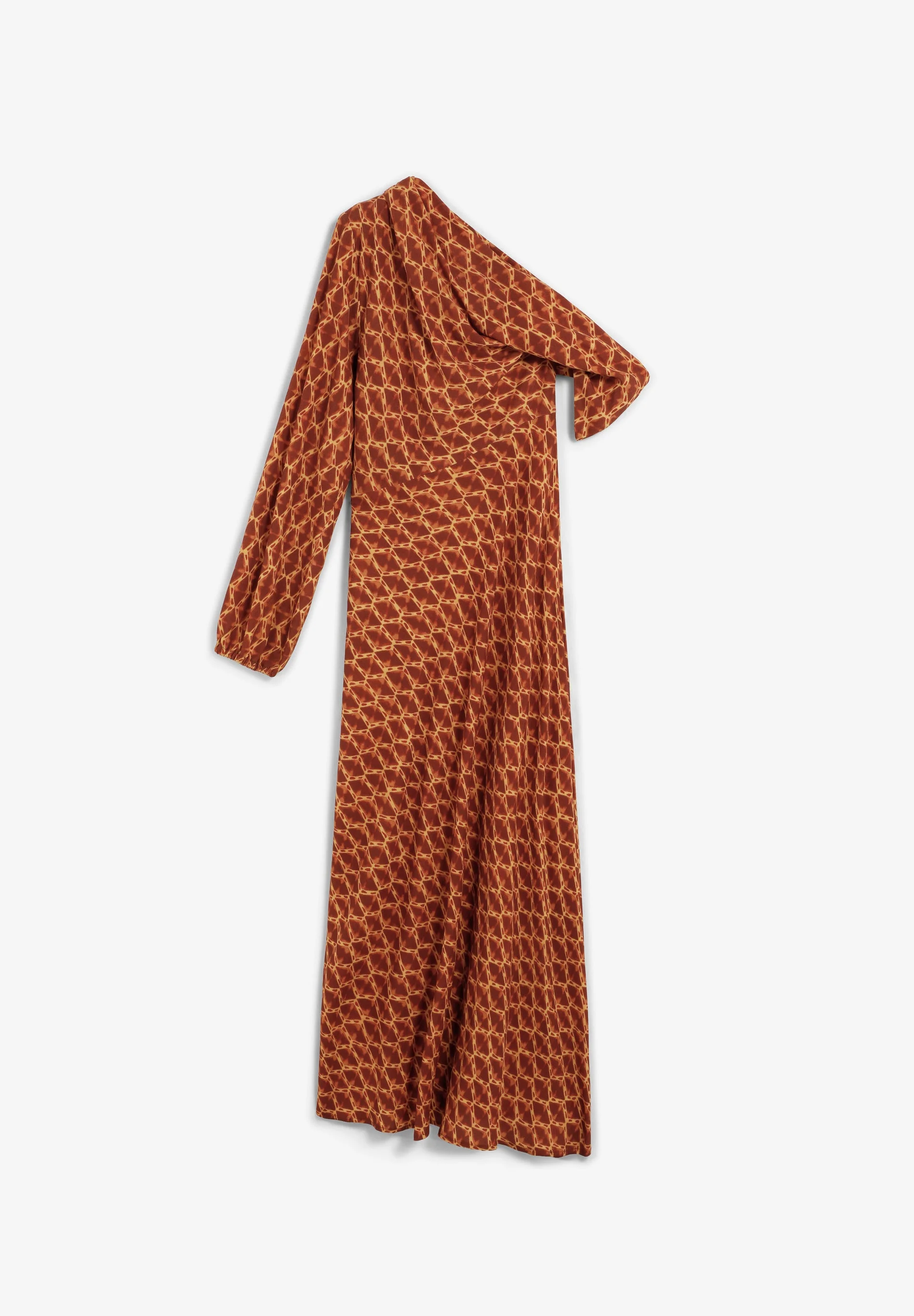 PRINTED ASYMMETRIC NECKLINE DRESS - Image 7
