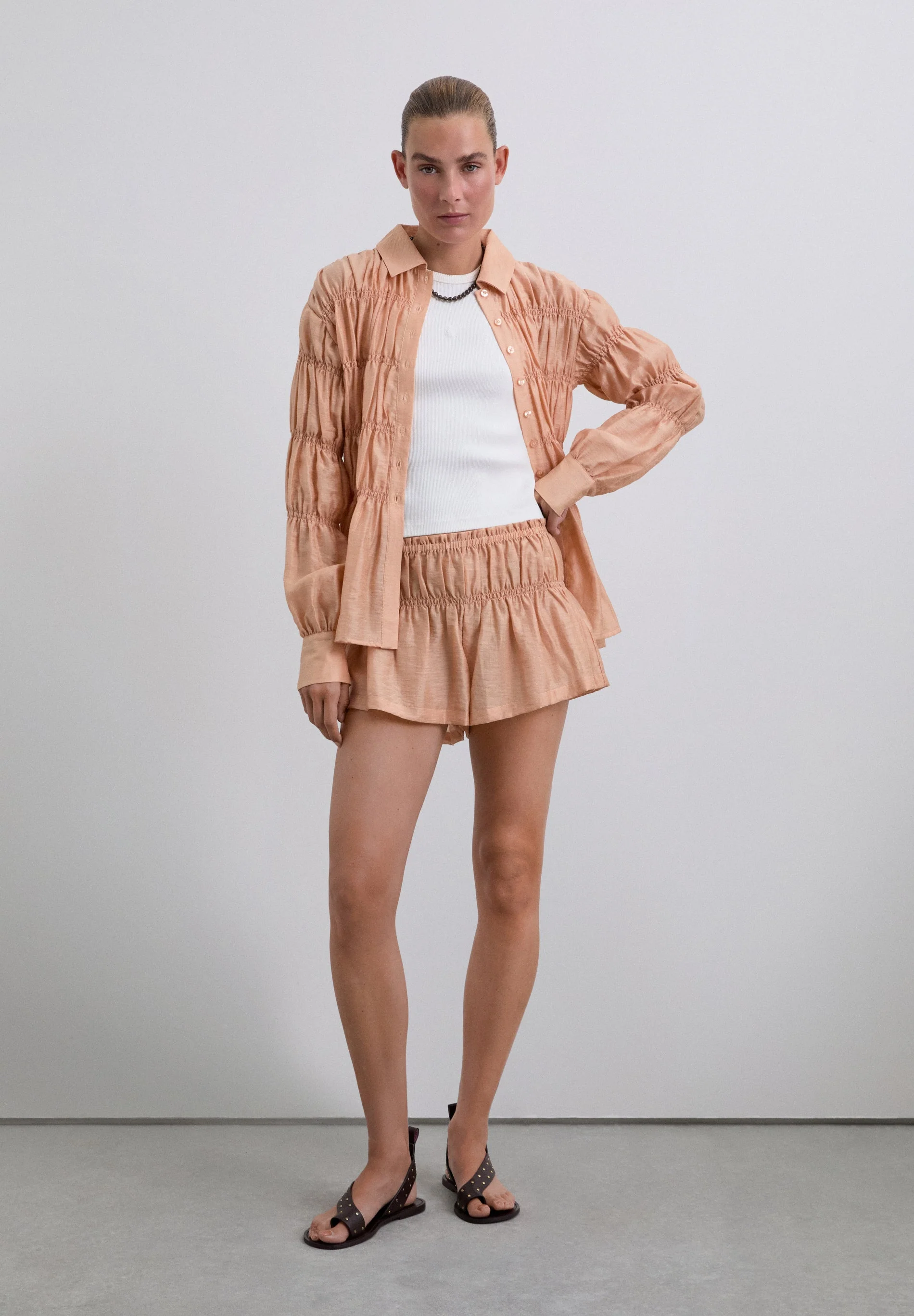 SMOCKED SHORTS