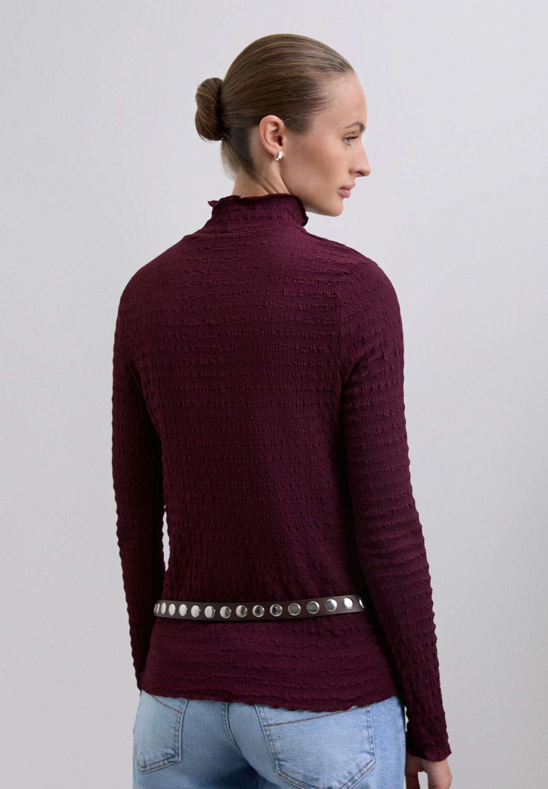 TEXTURED HIGH NECK TOP - Image 4