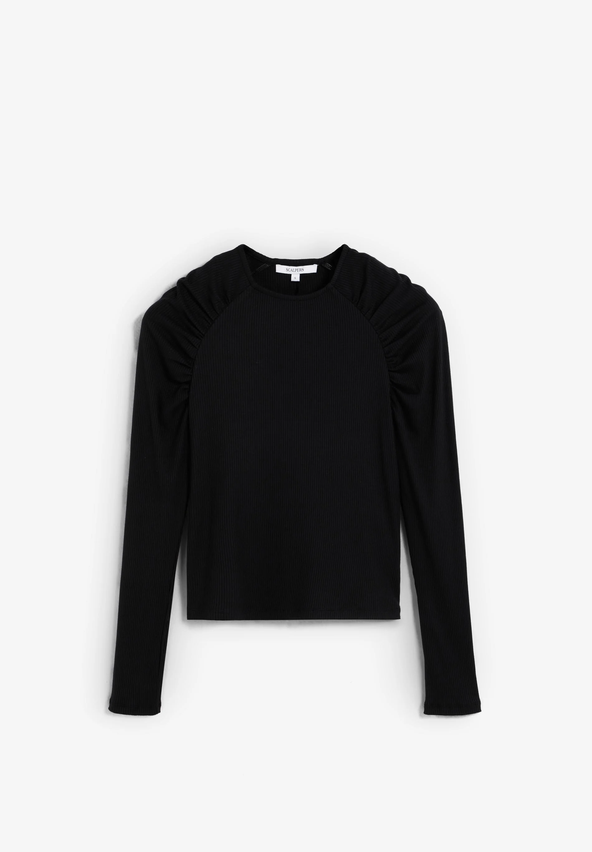 RIBBED T-SHIRT WITH GATHERED SHOULDER DETAIL - Image 5