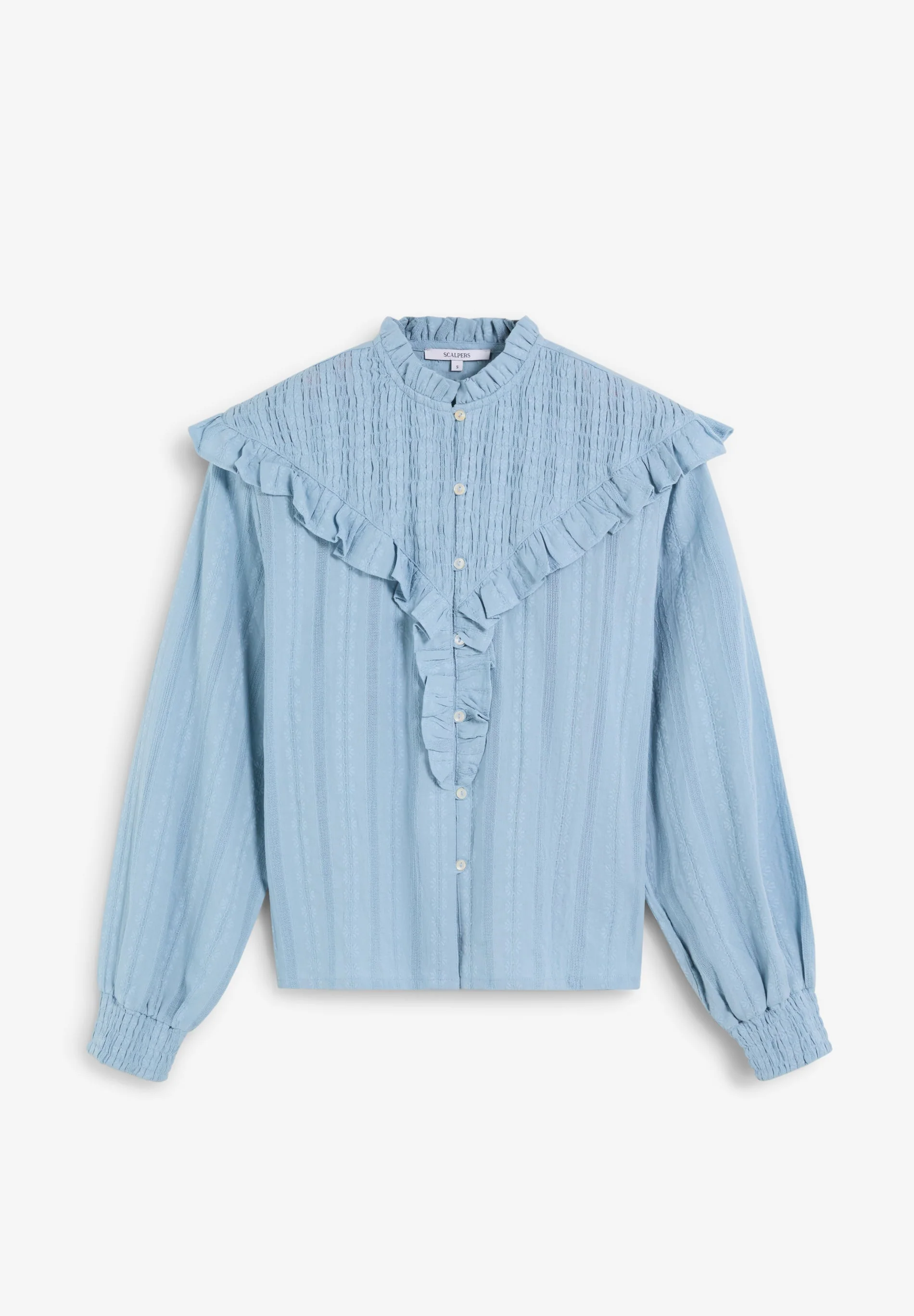 RUCHED BLOUSE WITH RUFFLES. - Image 5