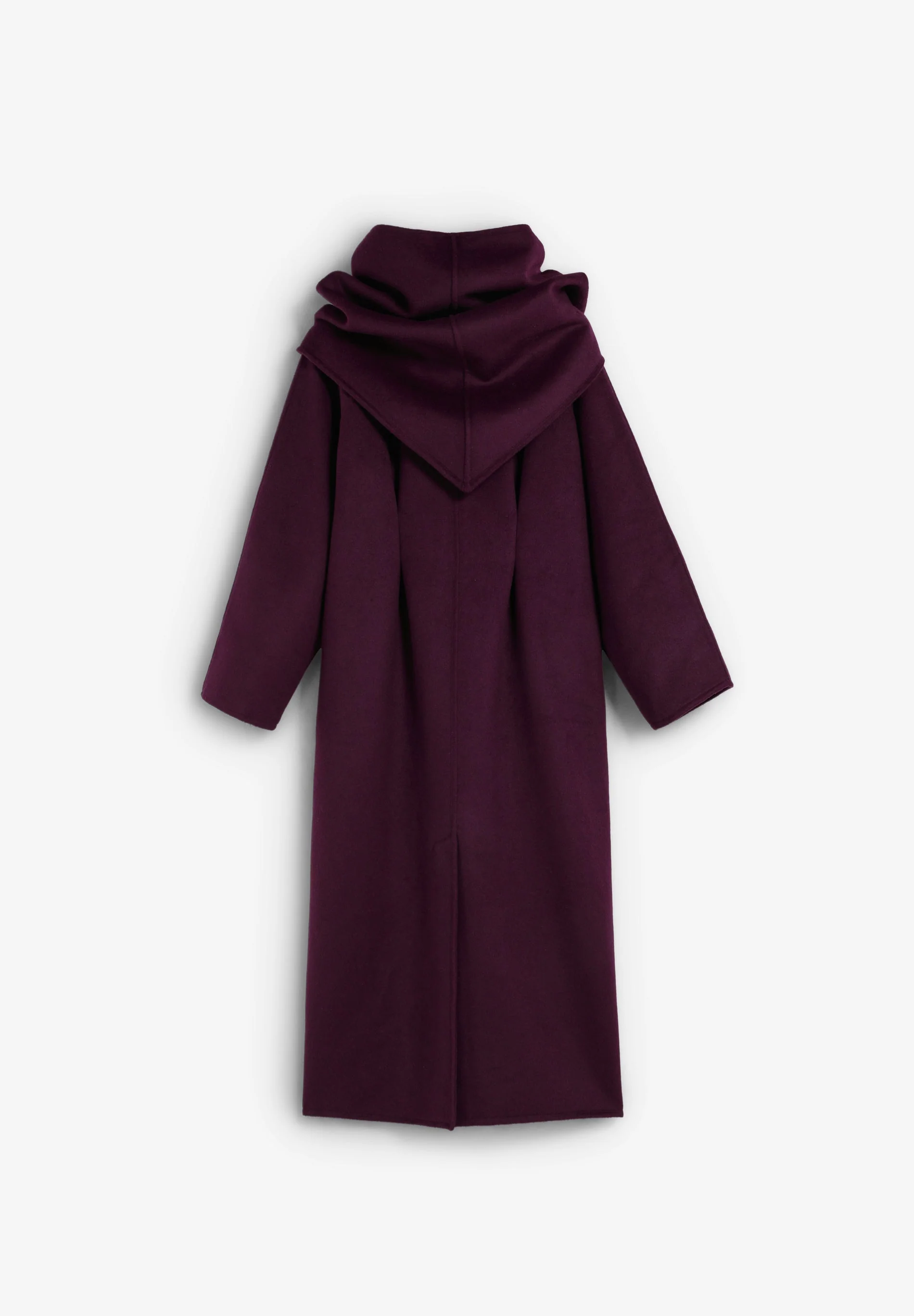 LONG COAT WITH DETACHABLE SCARF DETAIL - Image 7