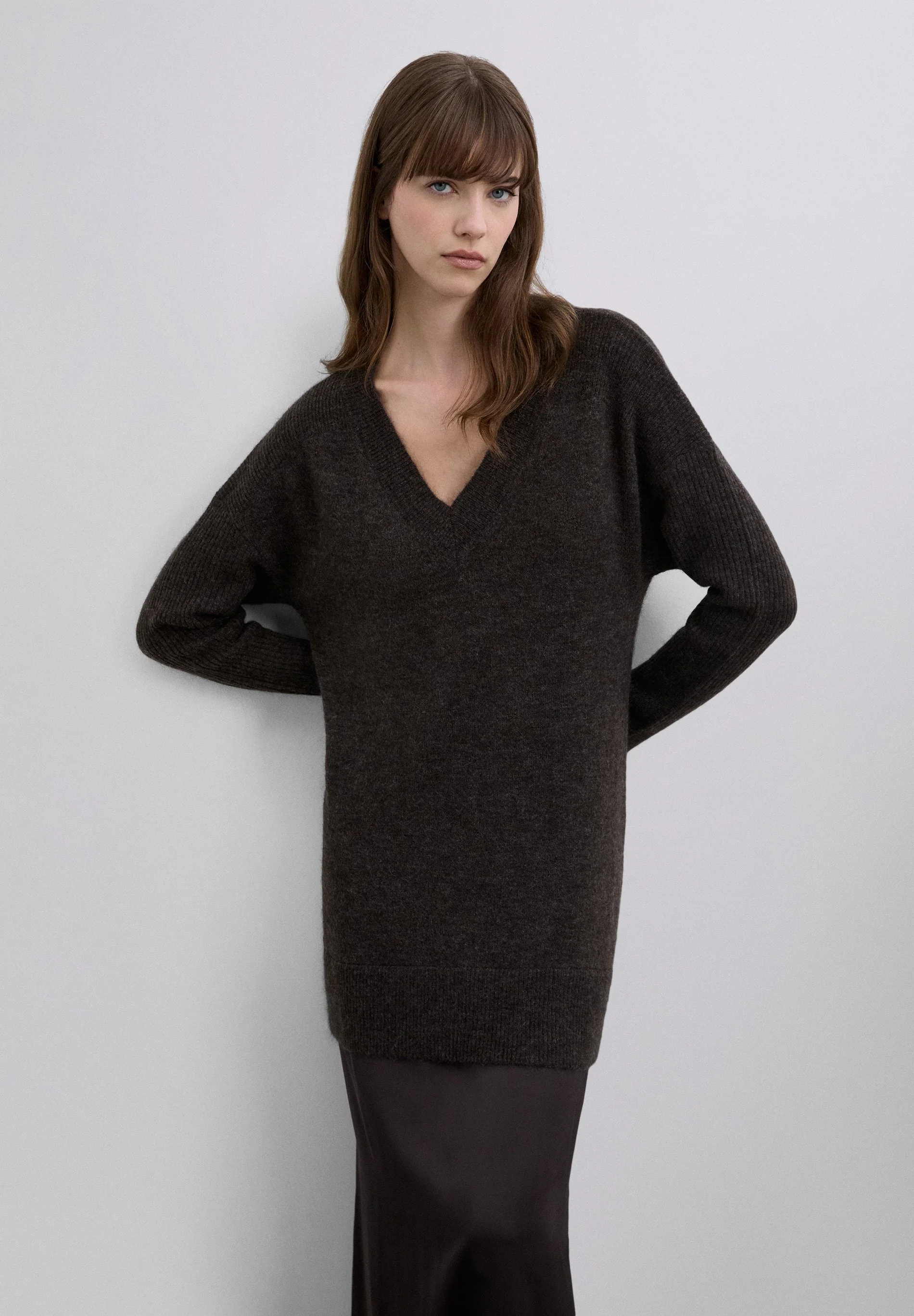 KNITTED MIDI DRESS WITH CAMI DETAIL - Image 2