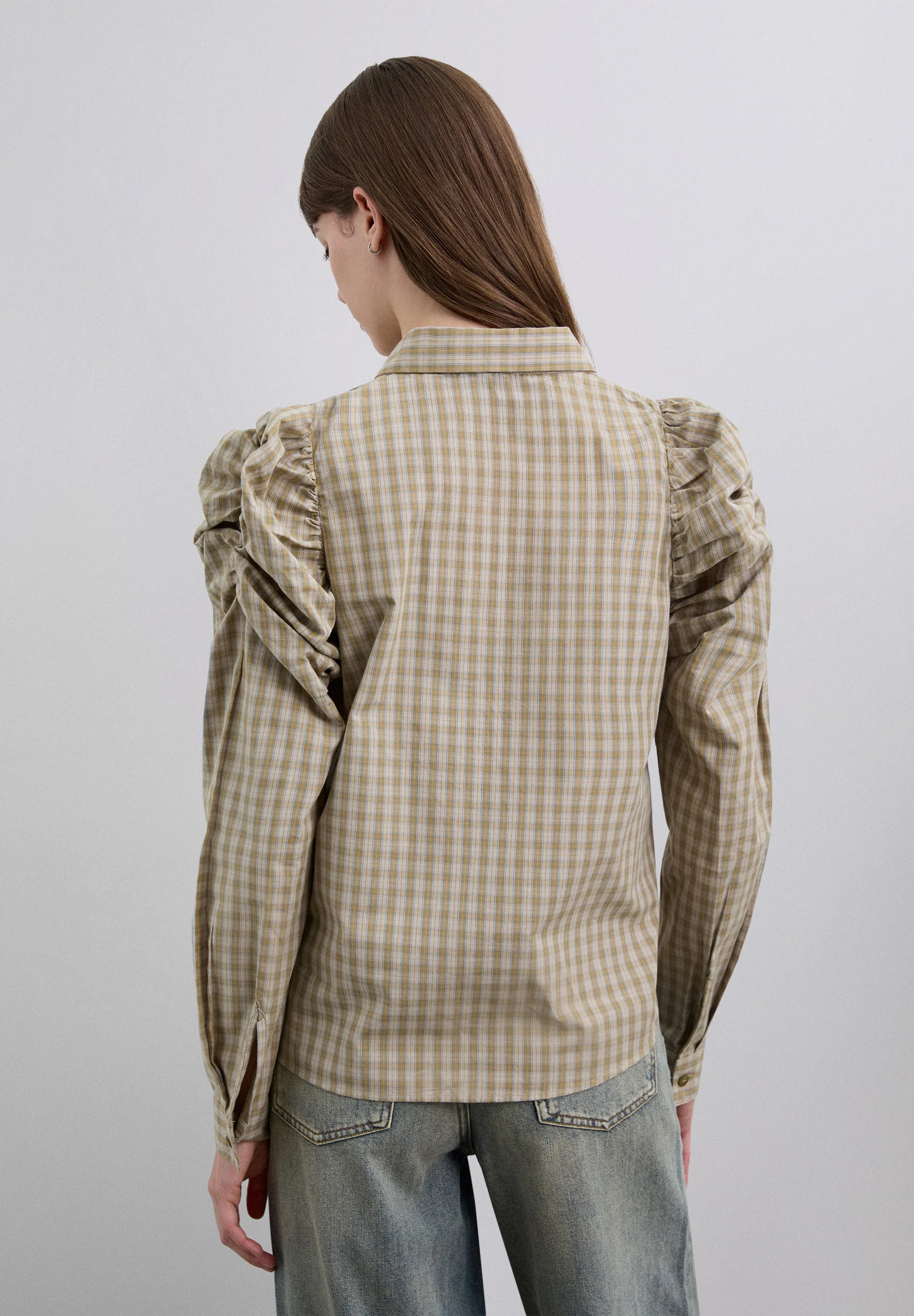 ASYMMETRIC PUFF SLEEVE SHIRT - Image 4