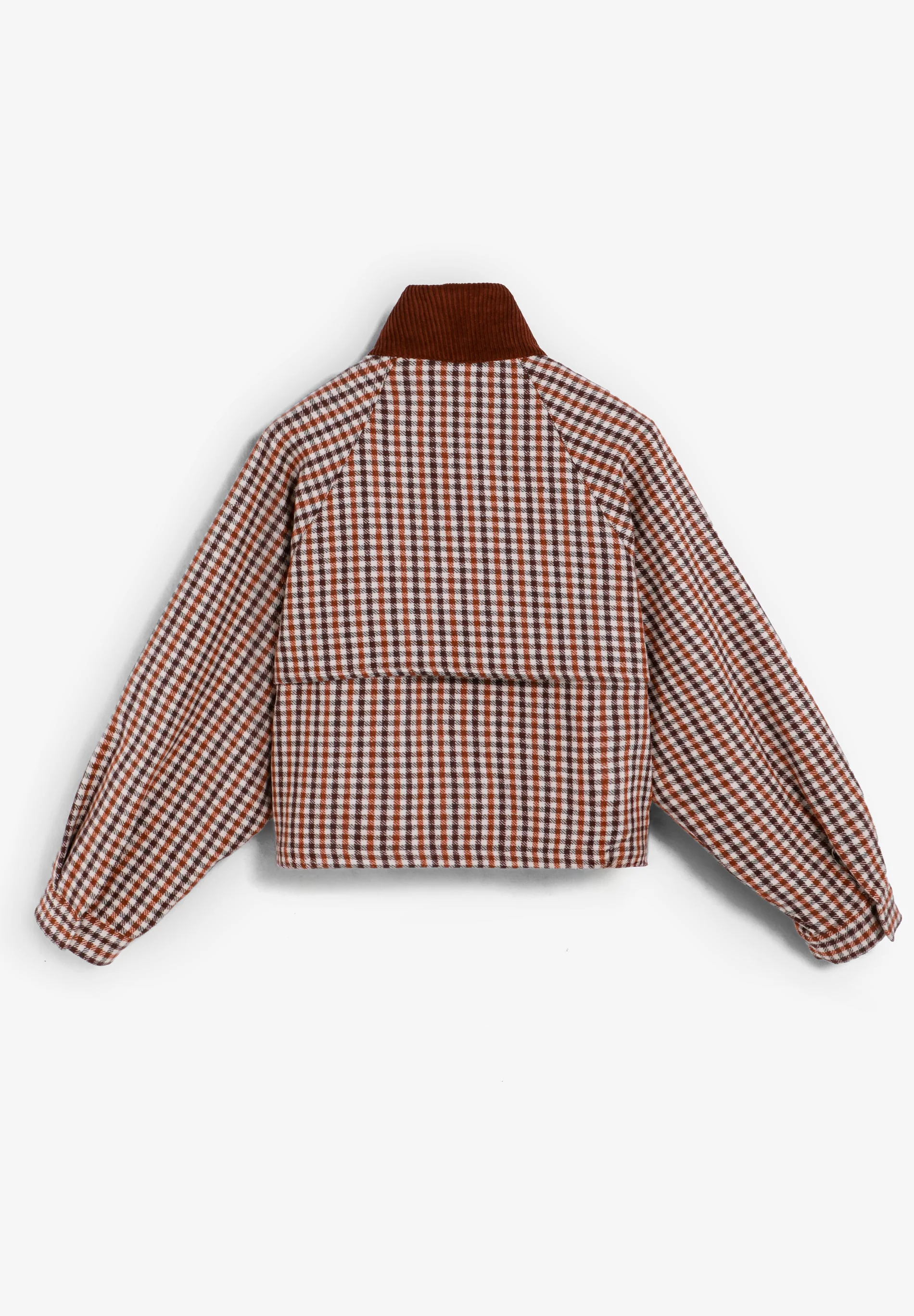 CHECKED BOMBER JACKET WITH CORDUROY COLLAR - Image 8