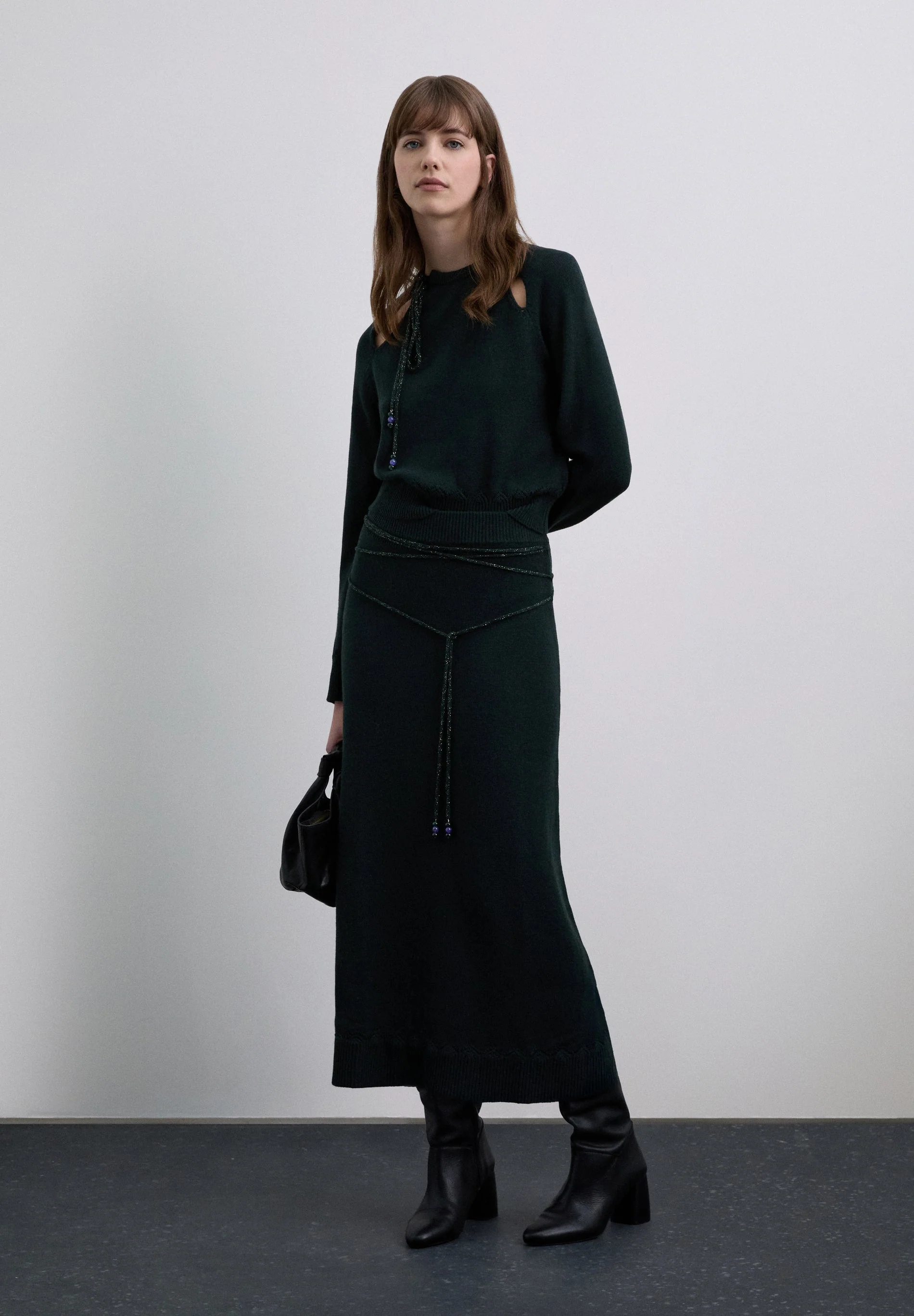 SWEATER WITH CUTOUTS AND TIE DETAIL - Image 2