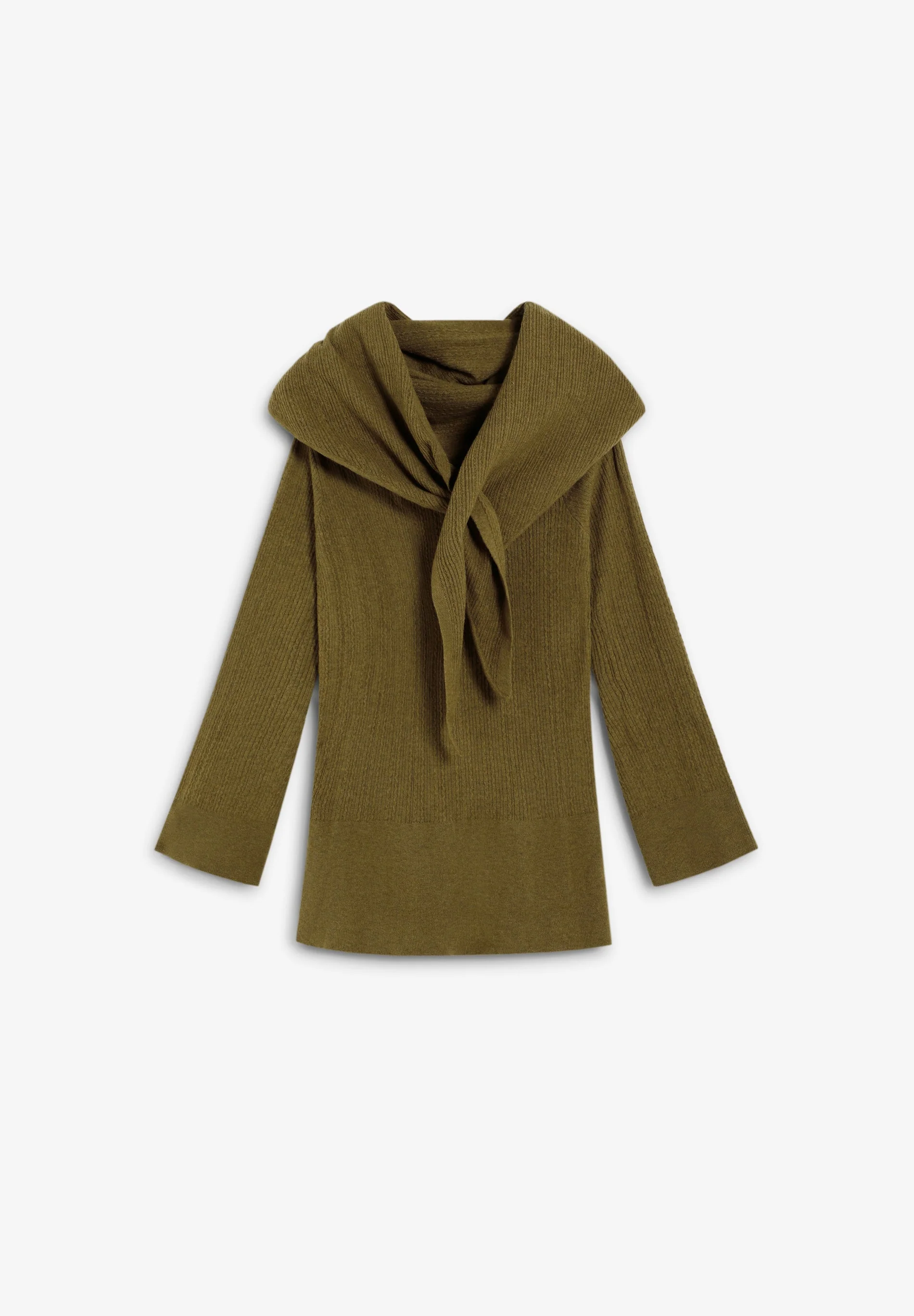 ASYMMETRIC SWEATER WITH DETACHABLE CAPE - Image 6
