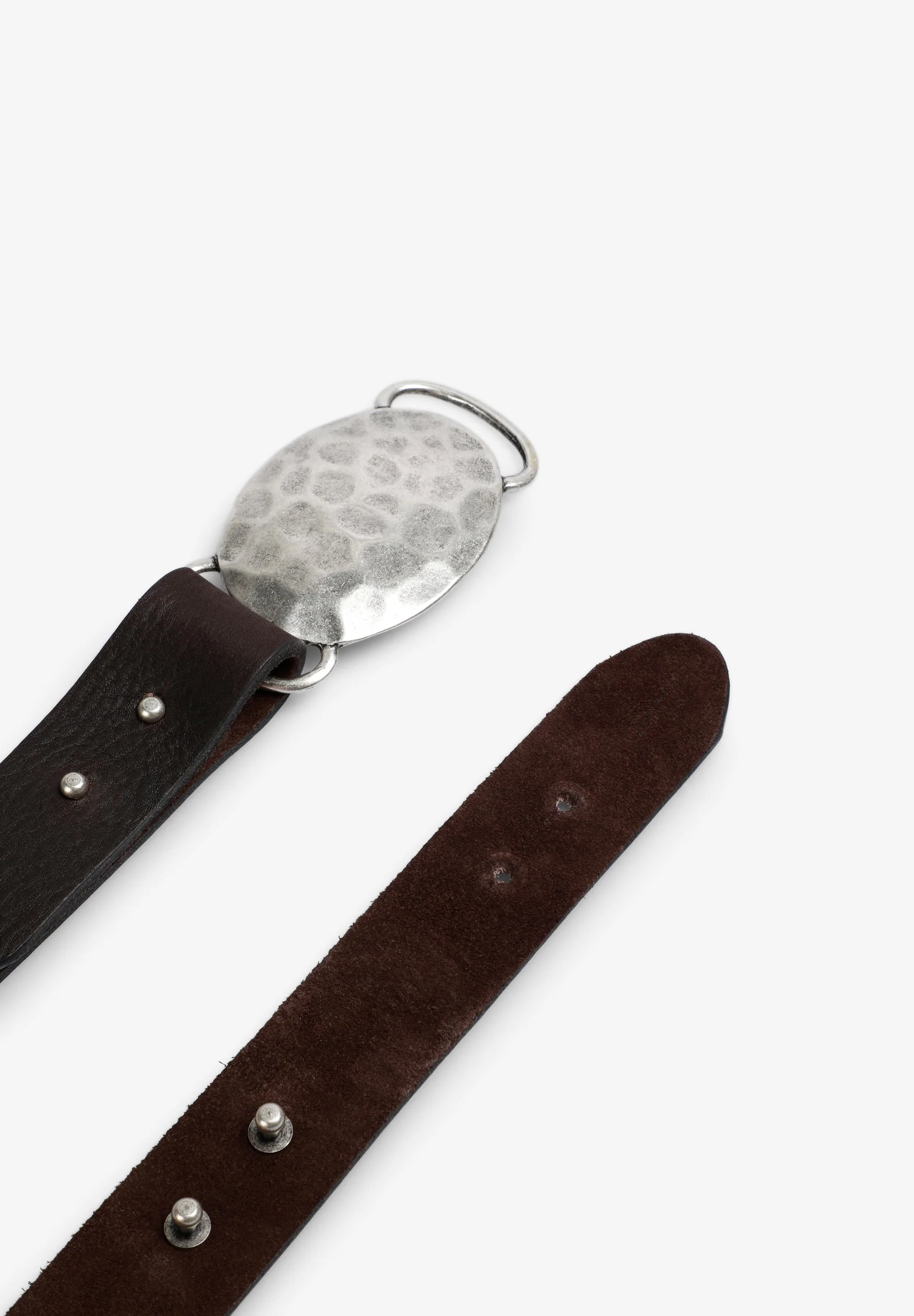 LEATHER BELT WITH IRREGULAR BUCKLE - Image 4