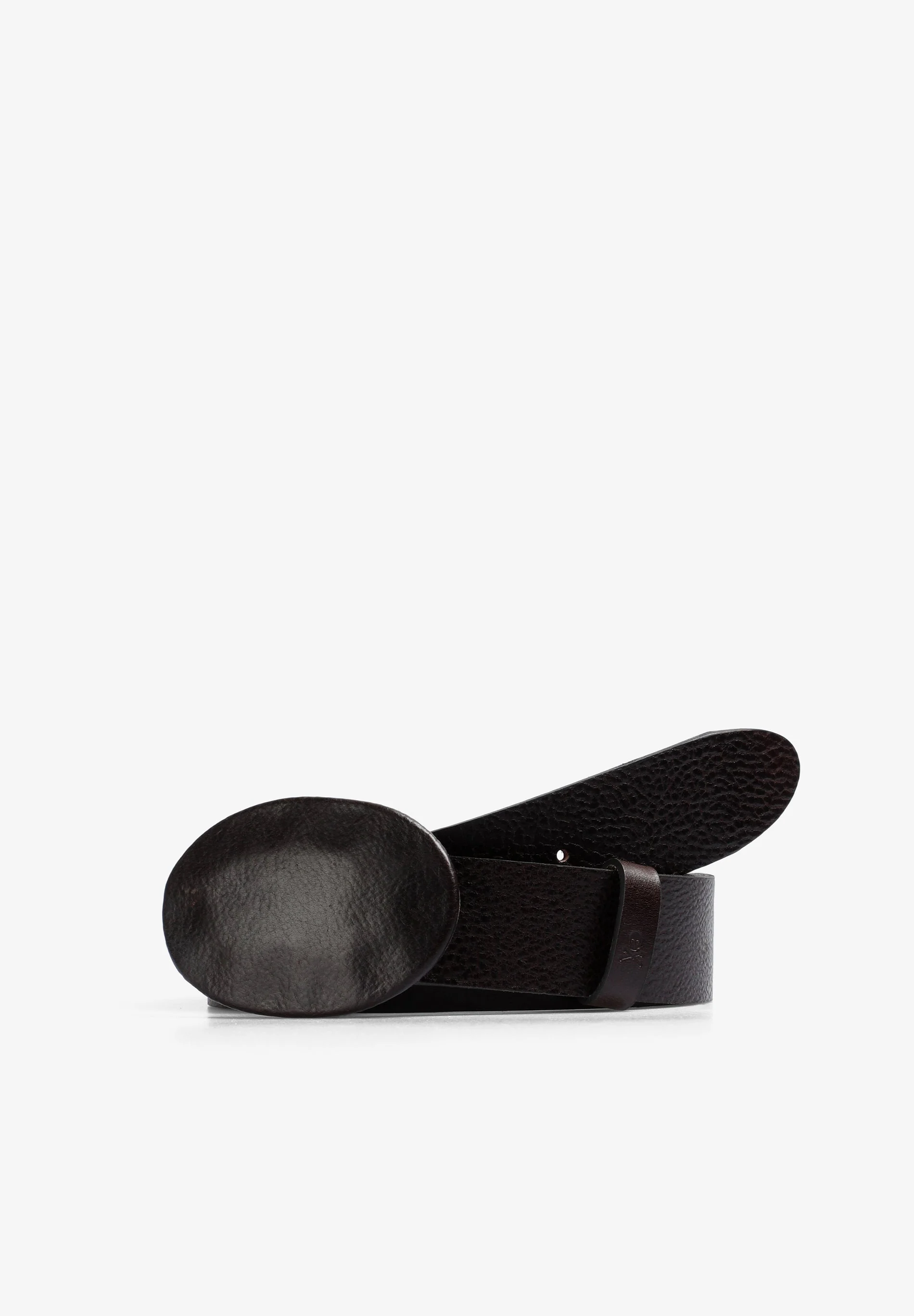 LEATHER BELT WITH OVAL BUCKLE