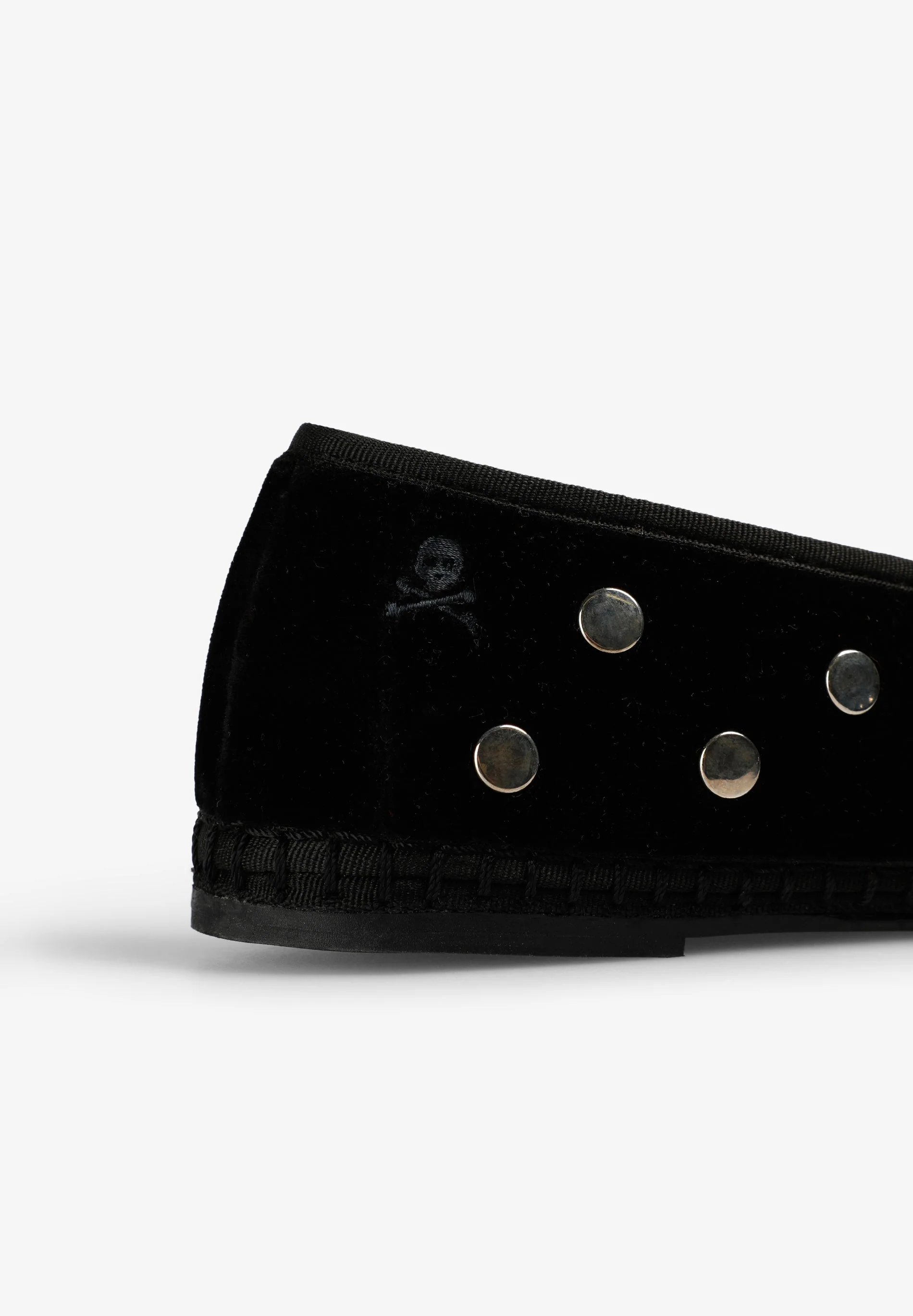 VELVET BALLET FLATS WITH STUDS - Image 5