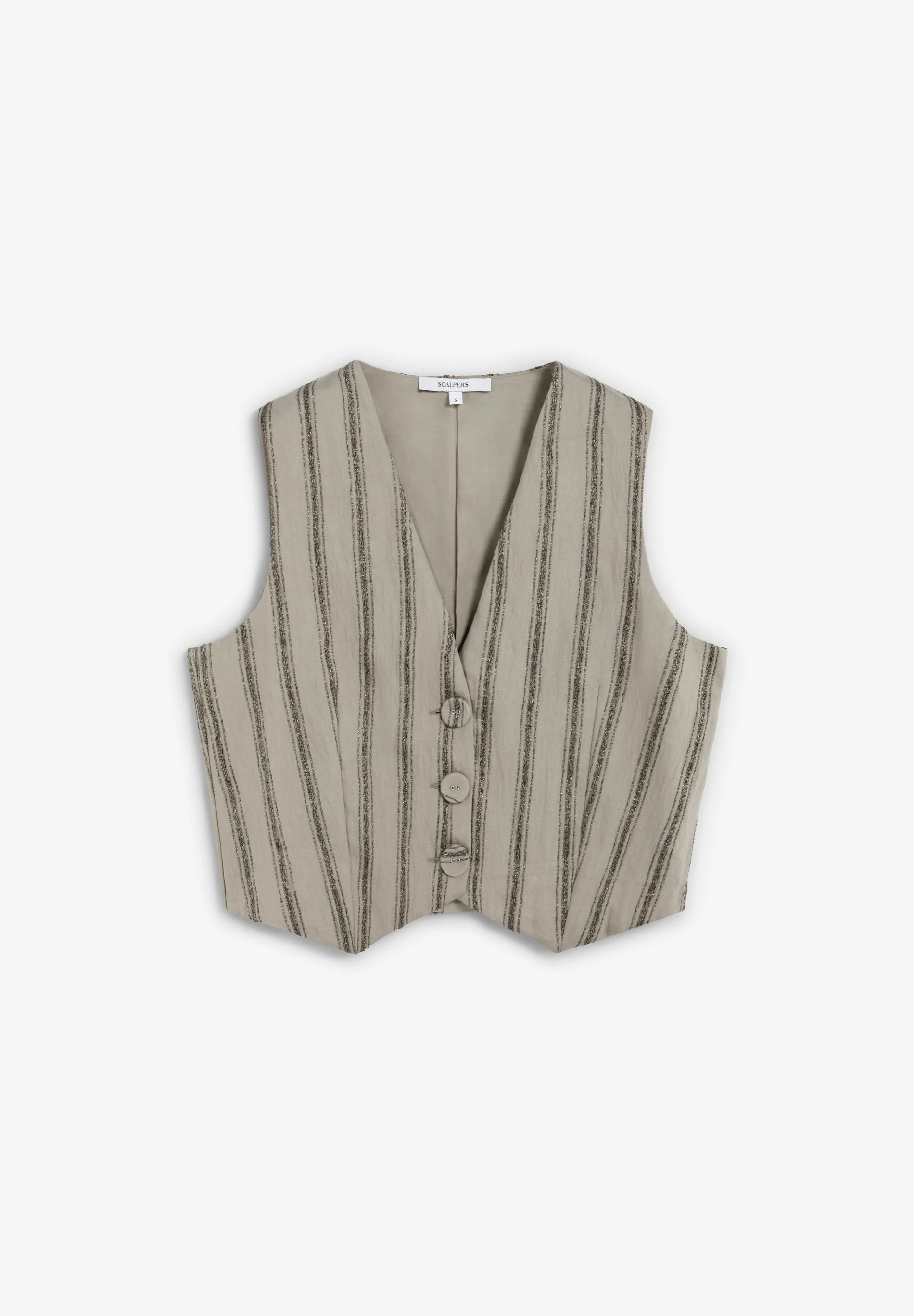 STRIPED WAISTCOAT WITH METALLIC DETAILS - Image 5