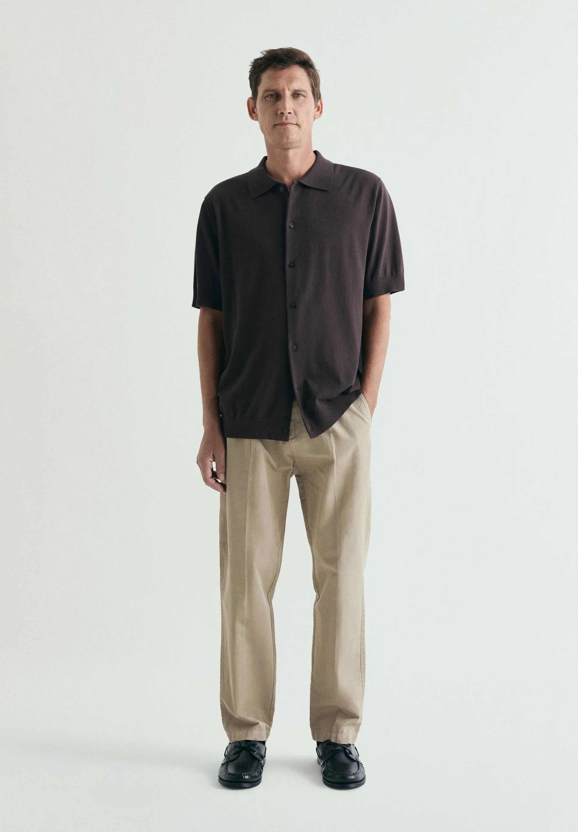 FINE KNIT POLO SHIRT WITH BUTTONS - Image 3