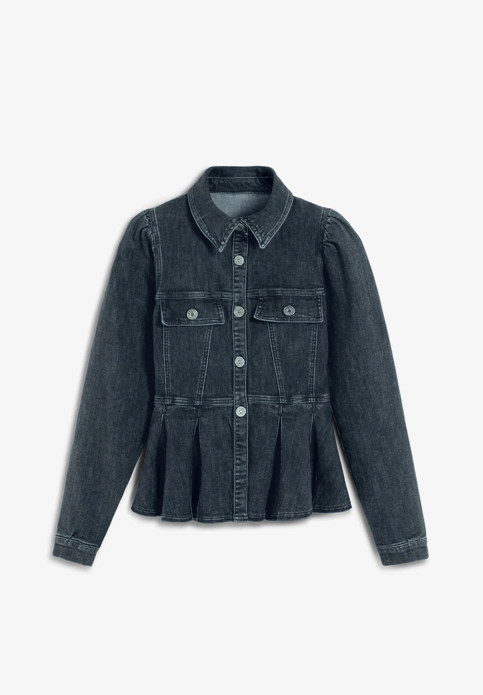 DENIM PUFF SLEEVE SHIRT - Image 5