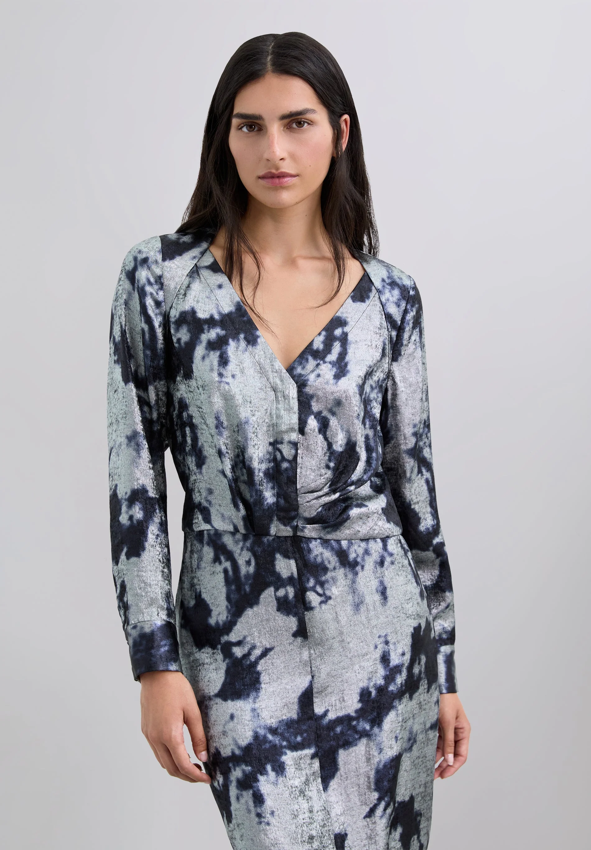 TIE-DYE BLOUSE WITH METALLIC DETAILS