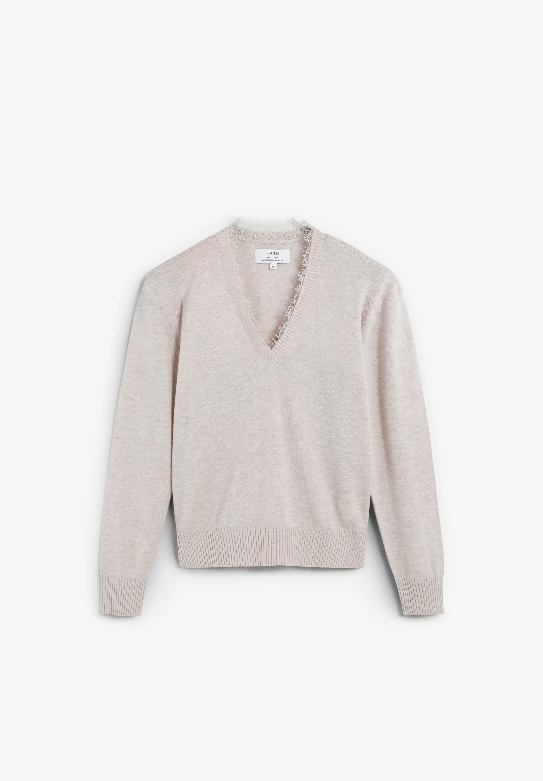 V-NECK SWEATER WITH LACE - Image 6