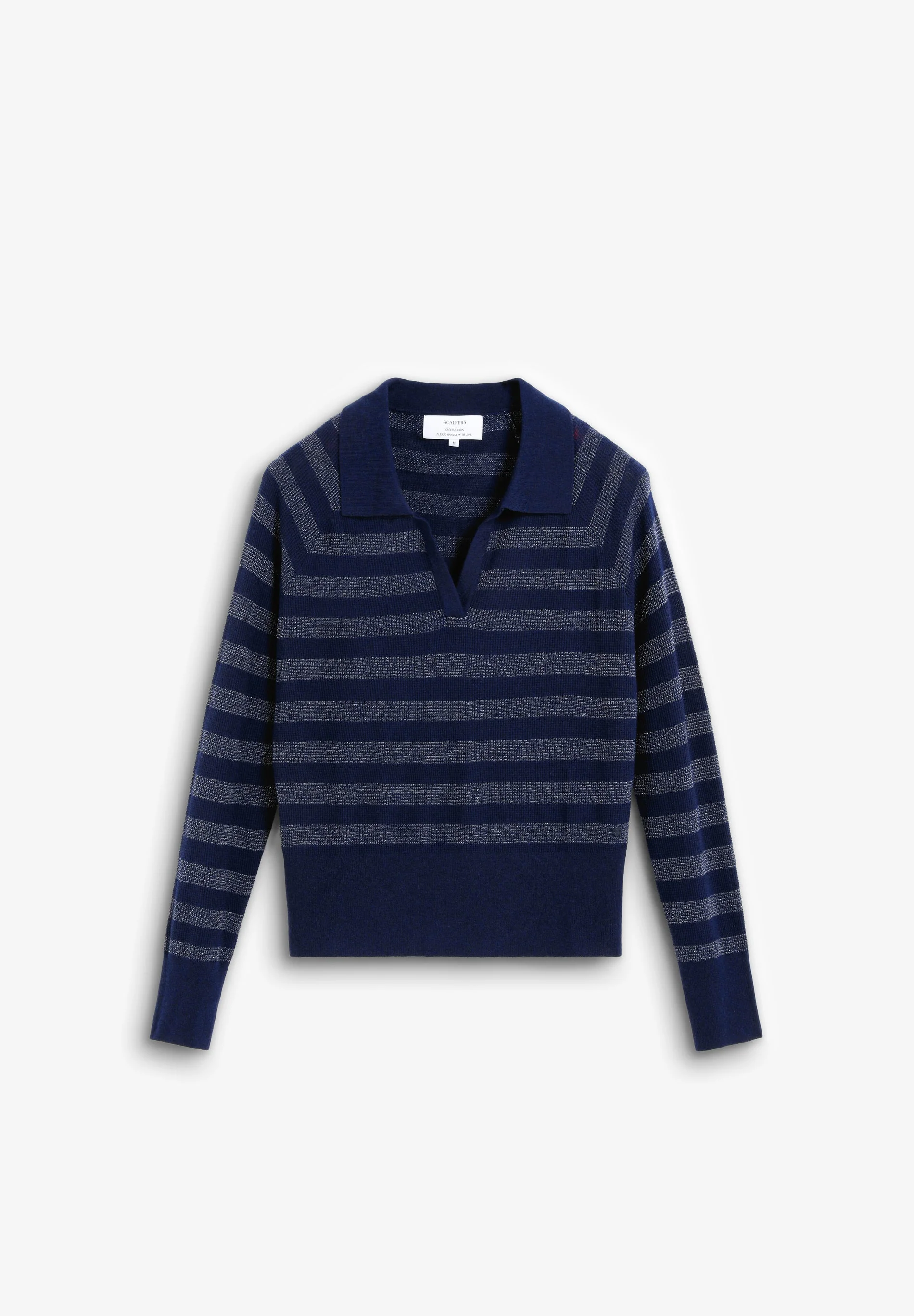 METALLIC STRIPE POLO SWEATER - Image 6