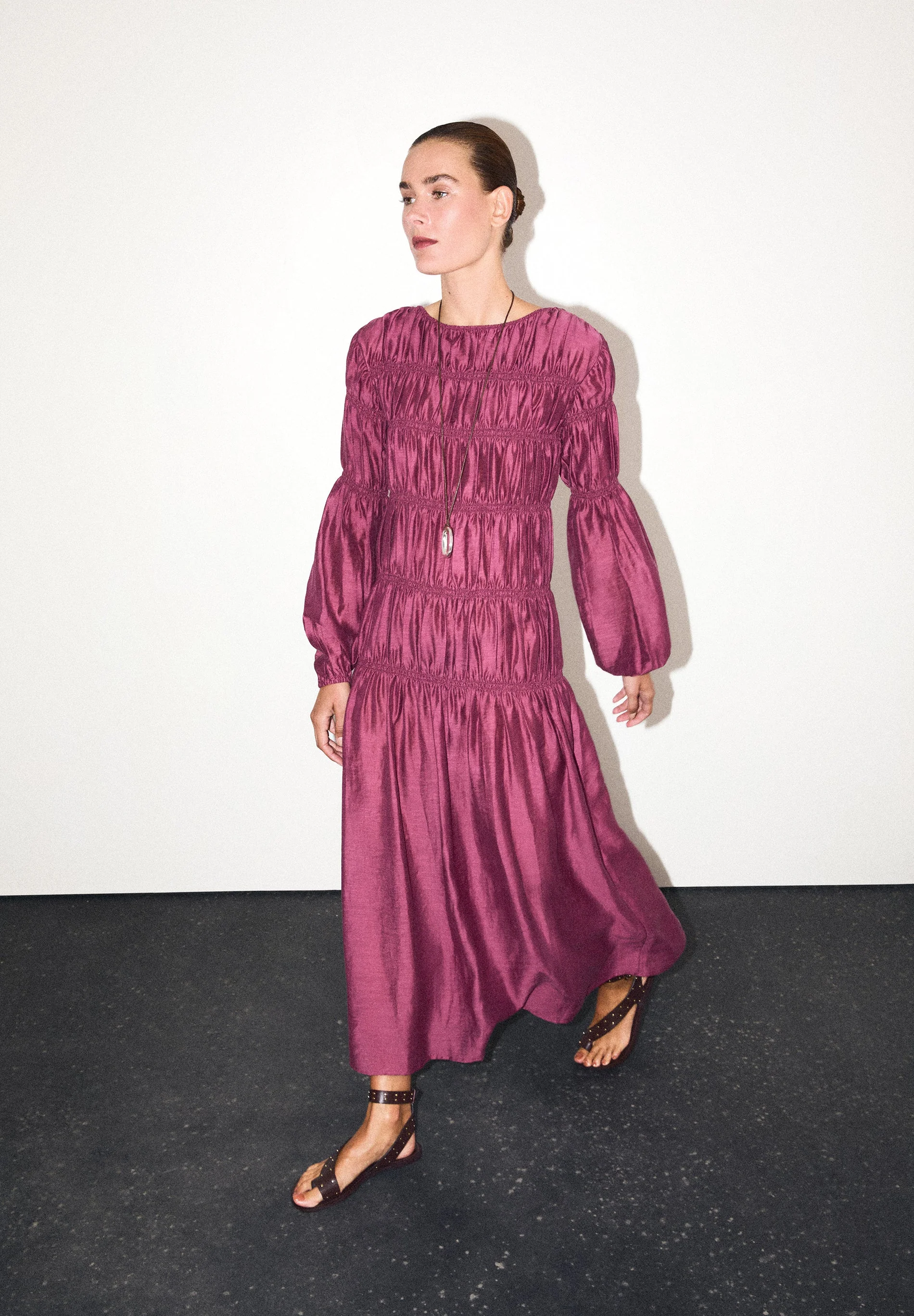 PUFF SLEEVE SMOCK DRESS