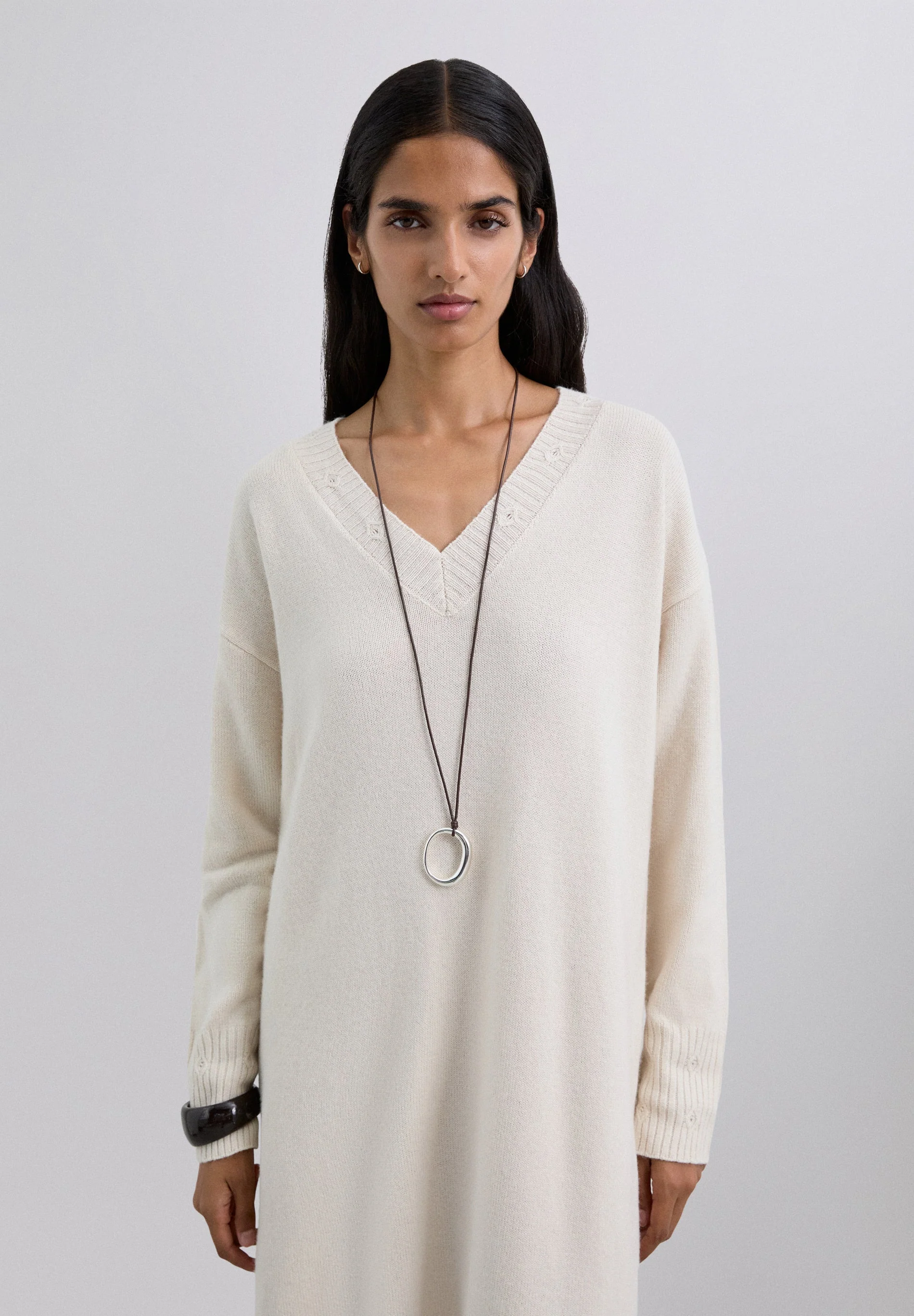 LOOSE-FIT KNIT MIDI DRESS - Image 3