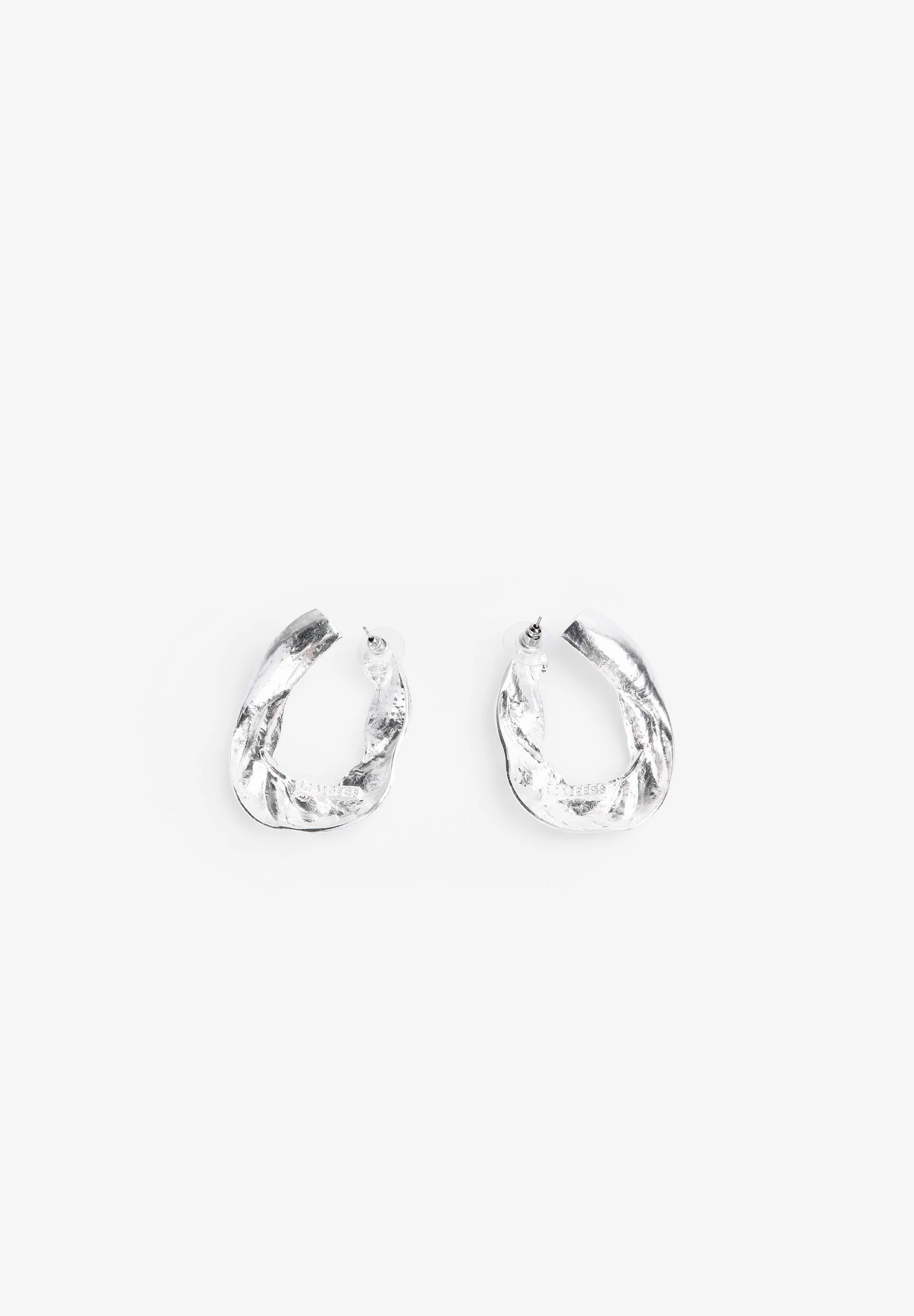 SILVER LOGO EARRINGS - Image 5