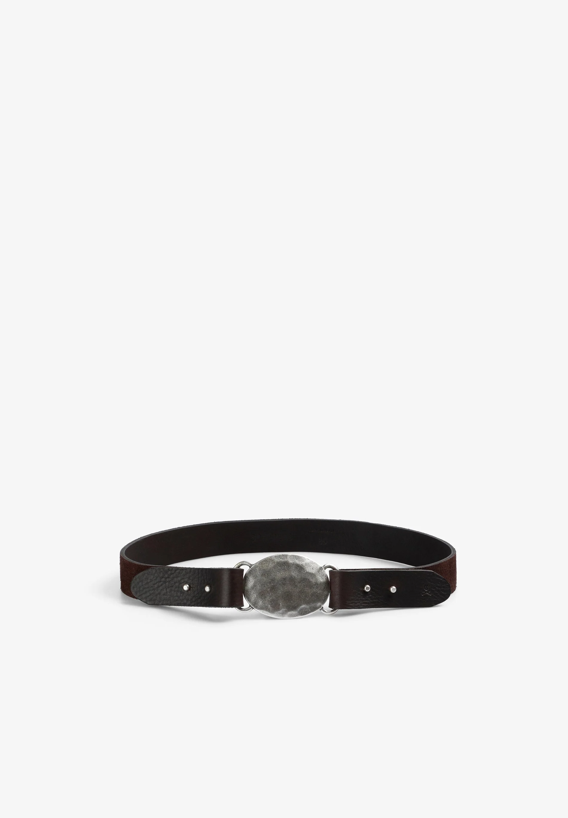 LEATHER BELT WITH IRREGULAR BUCKLE - Image 2