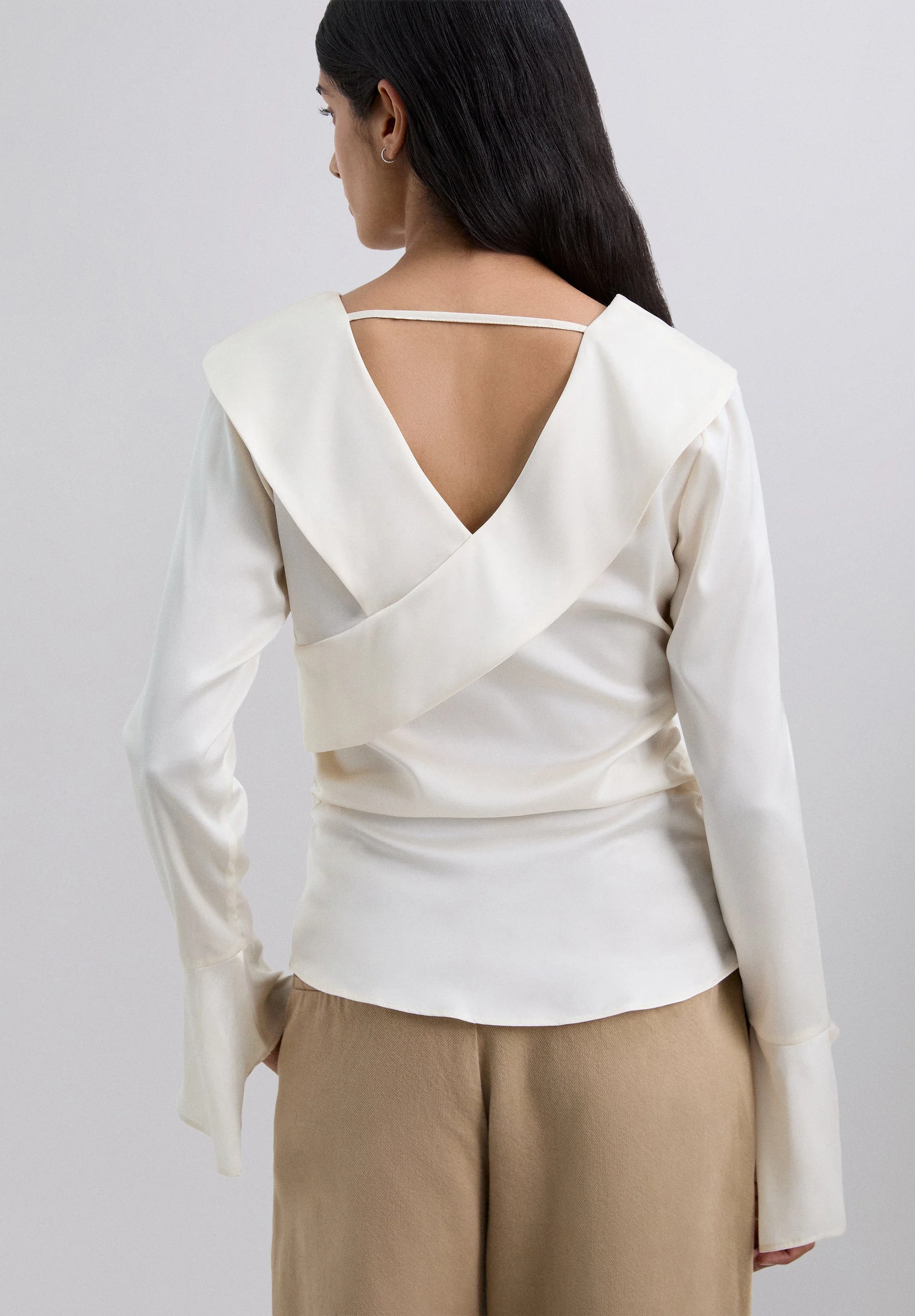 SATIN ASYMMETRIC SHIRT - Image 6
