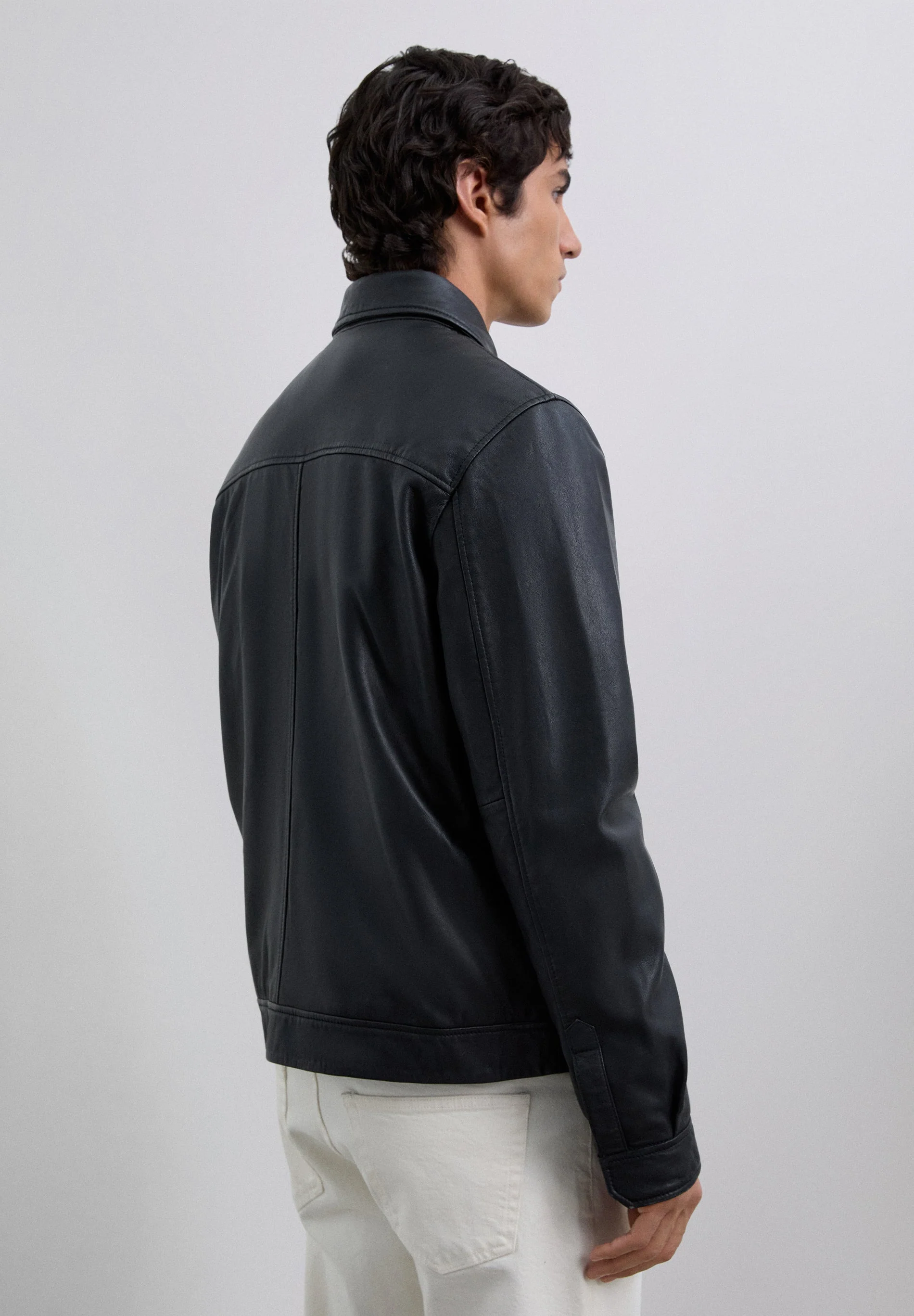 COLLARED LEATHER JACKET - Image 7