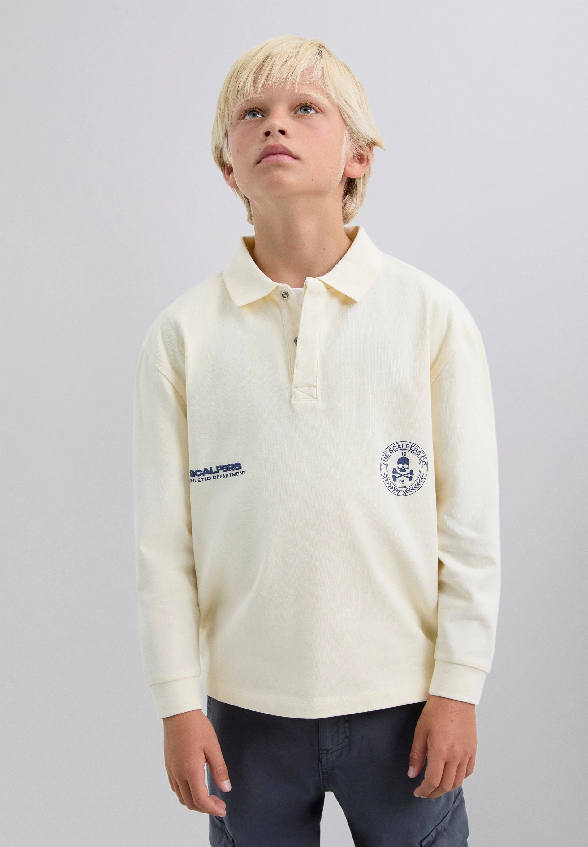 LONG SLEEVE PRINTED POLO SHIRT - Image 3