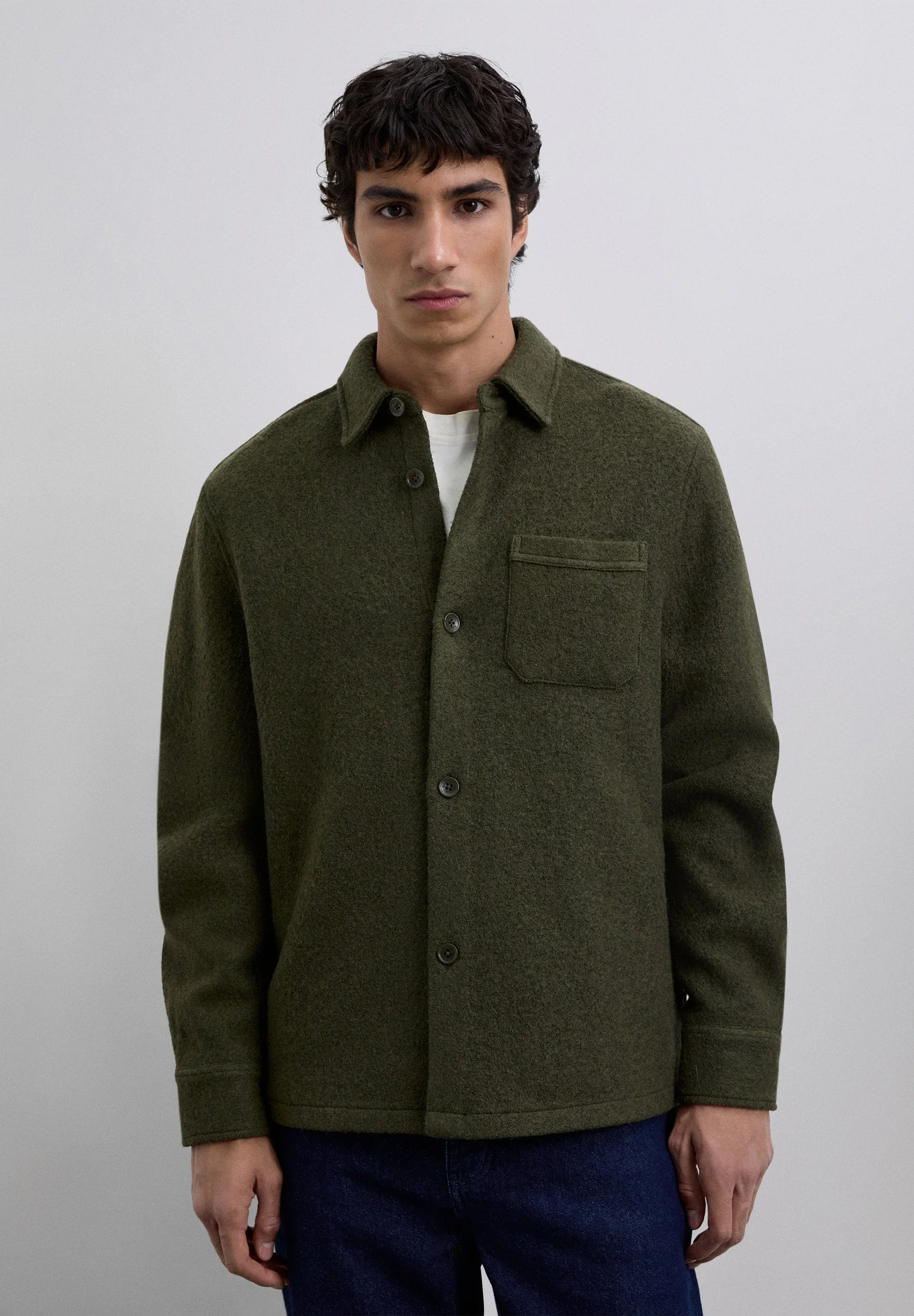 WOOL OVERSHIRT WITH POCKETS - Image 2