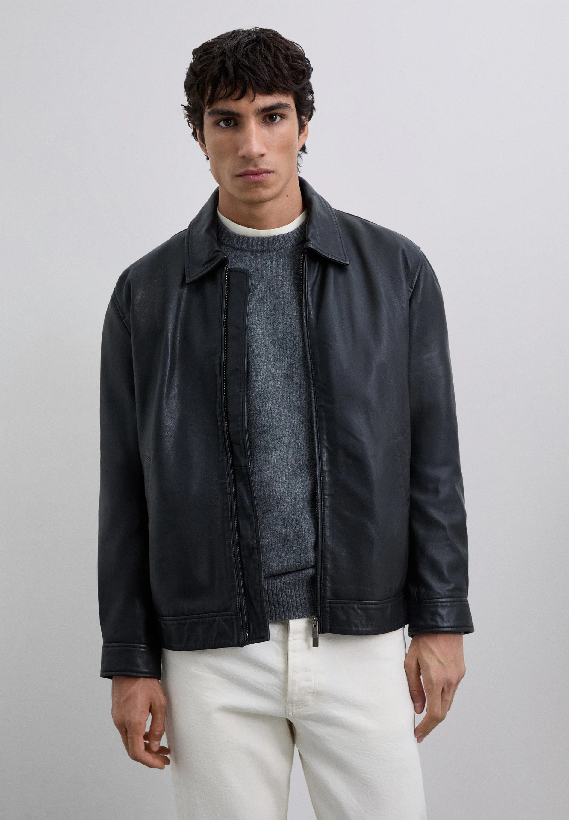 COLLARED LEATHER JACKET - Image 6
