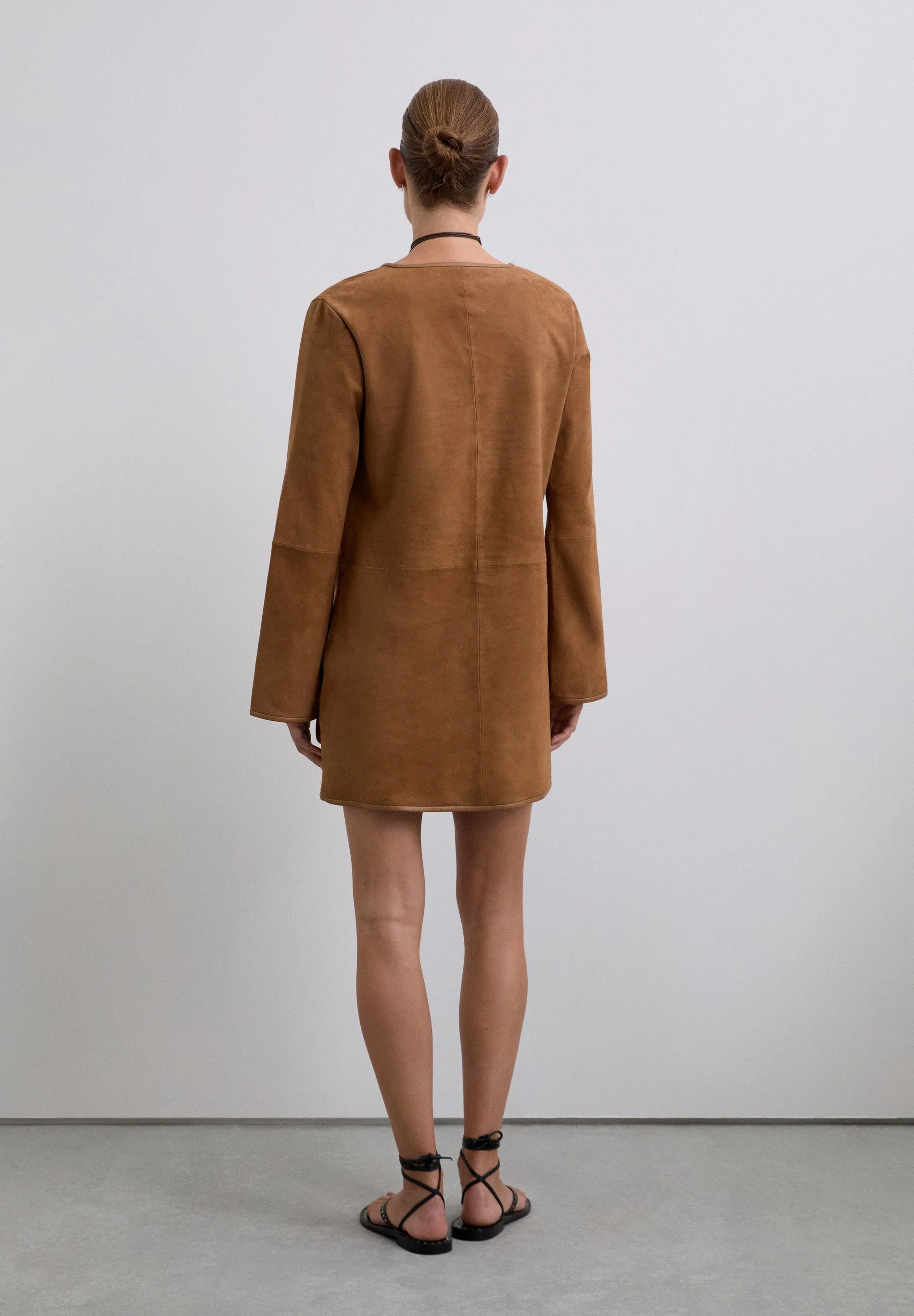 LEATHER AND SUEDE MINI DRESS - Image 6