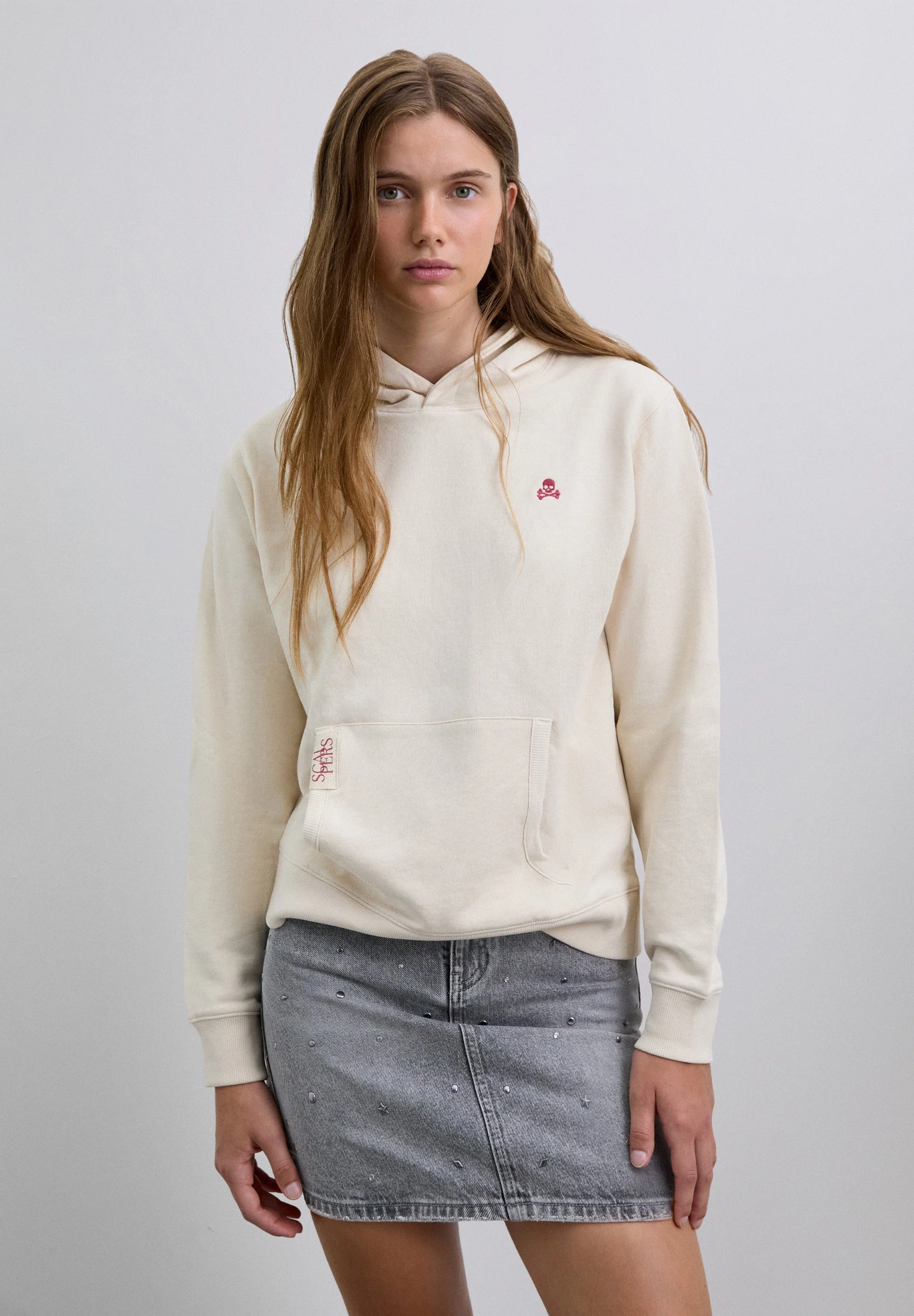 HOODIE WITH EMBROIDERED SKULL - Image 3