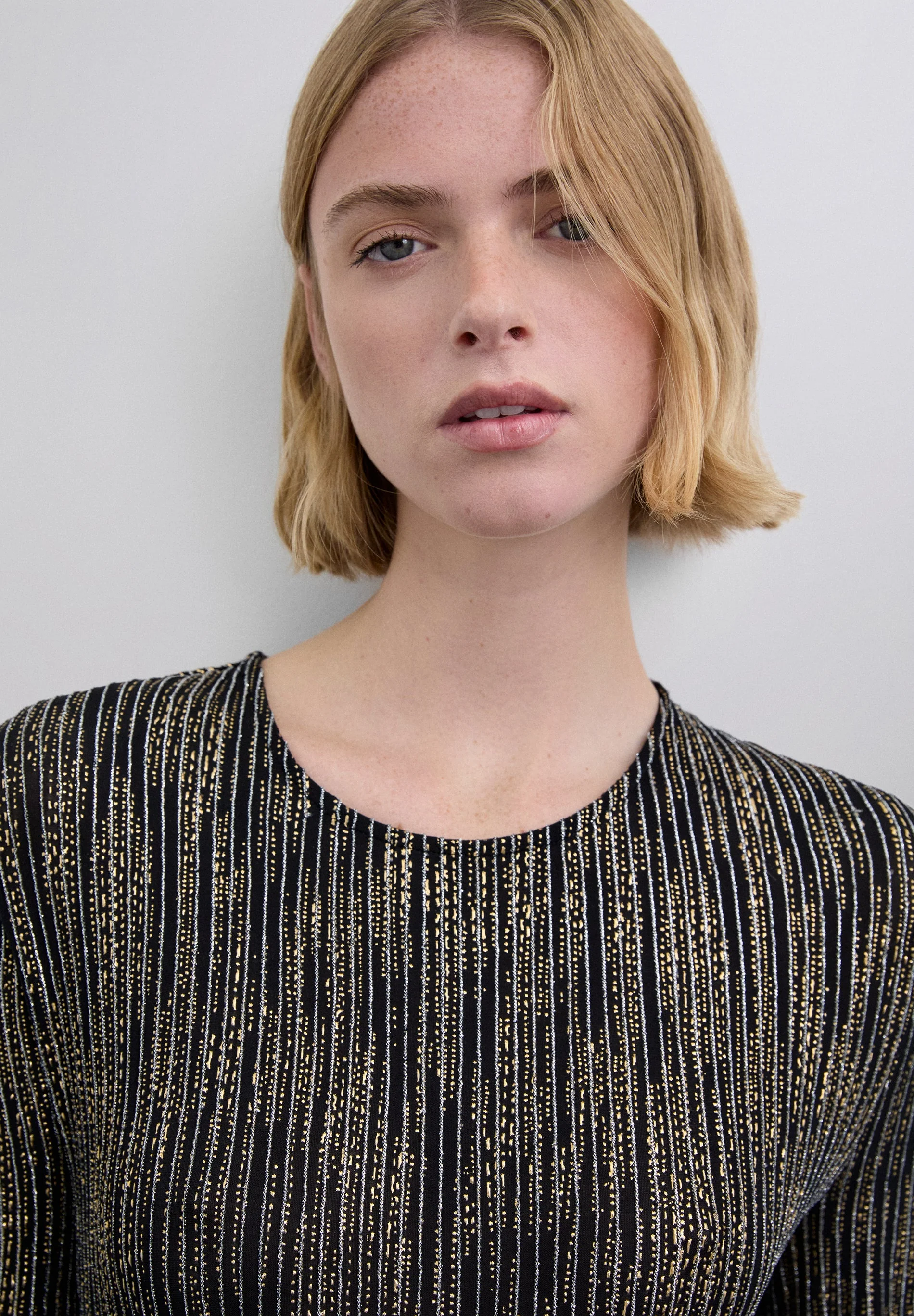 METALLIC STRIPED DRESS - Image 4