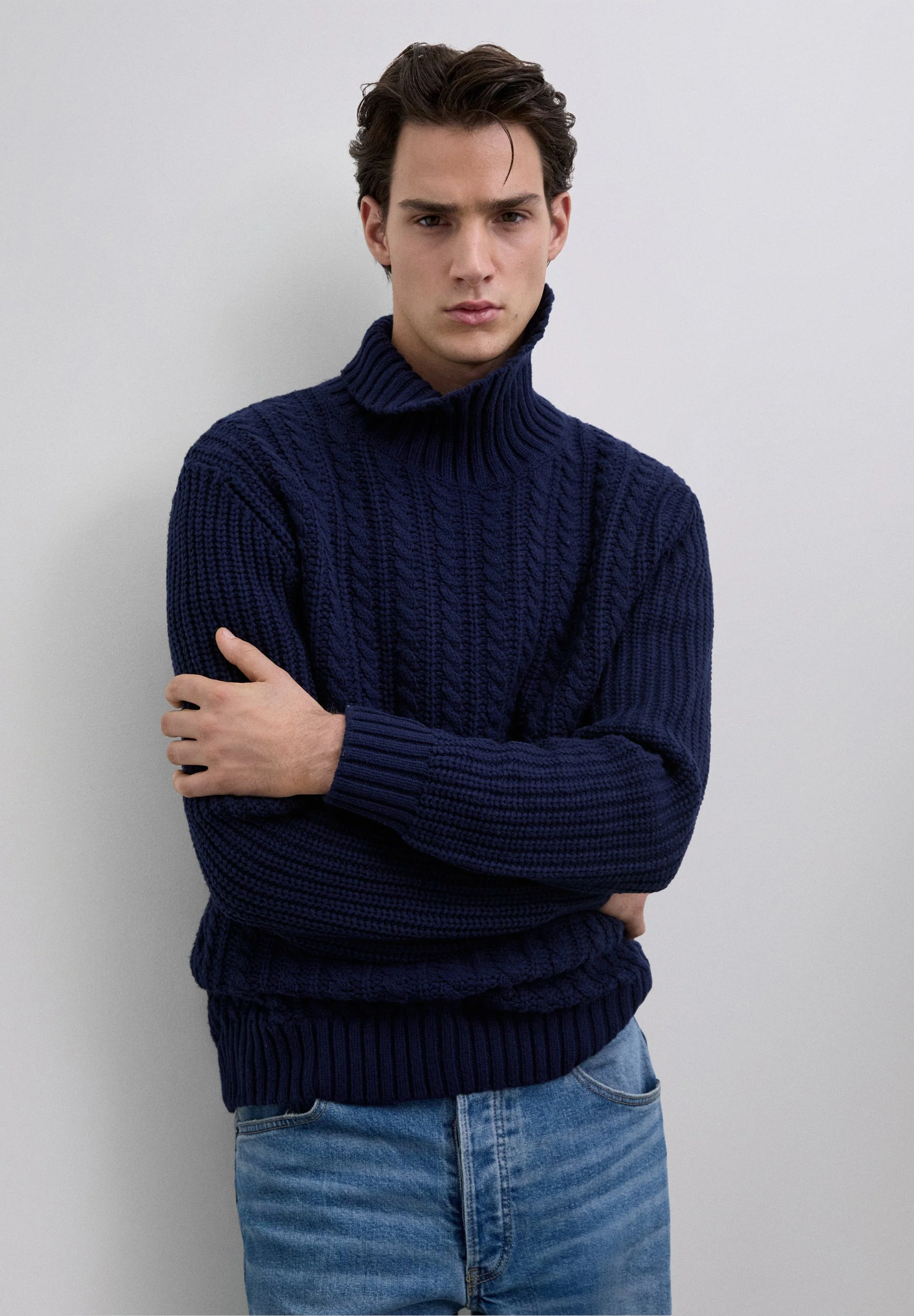SWEATER WITH BRAIDED HIGH COLLAR - Image 4